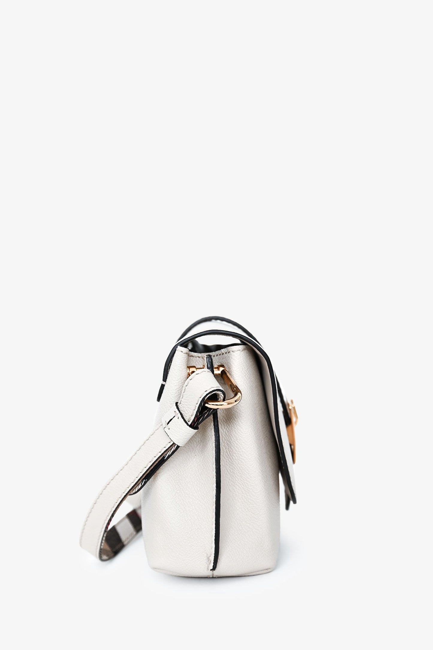 Burberry Buckle Crossbody Bag Leather White