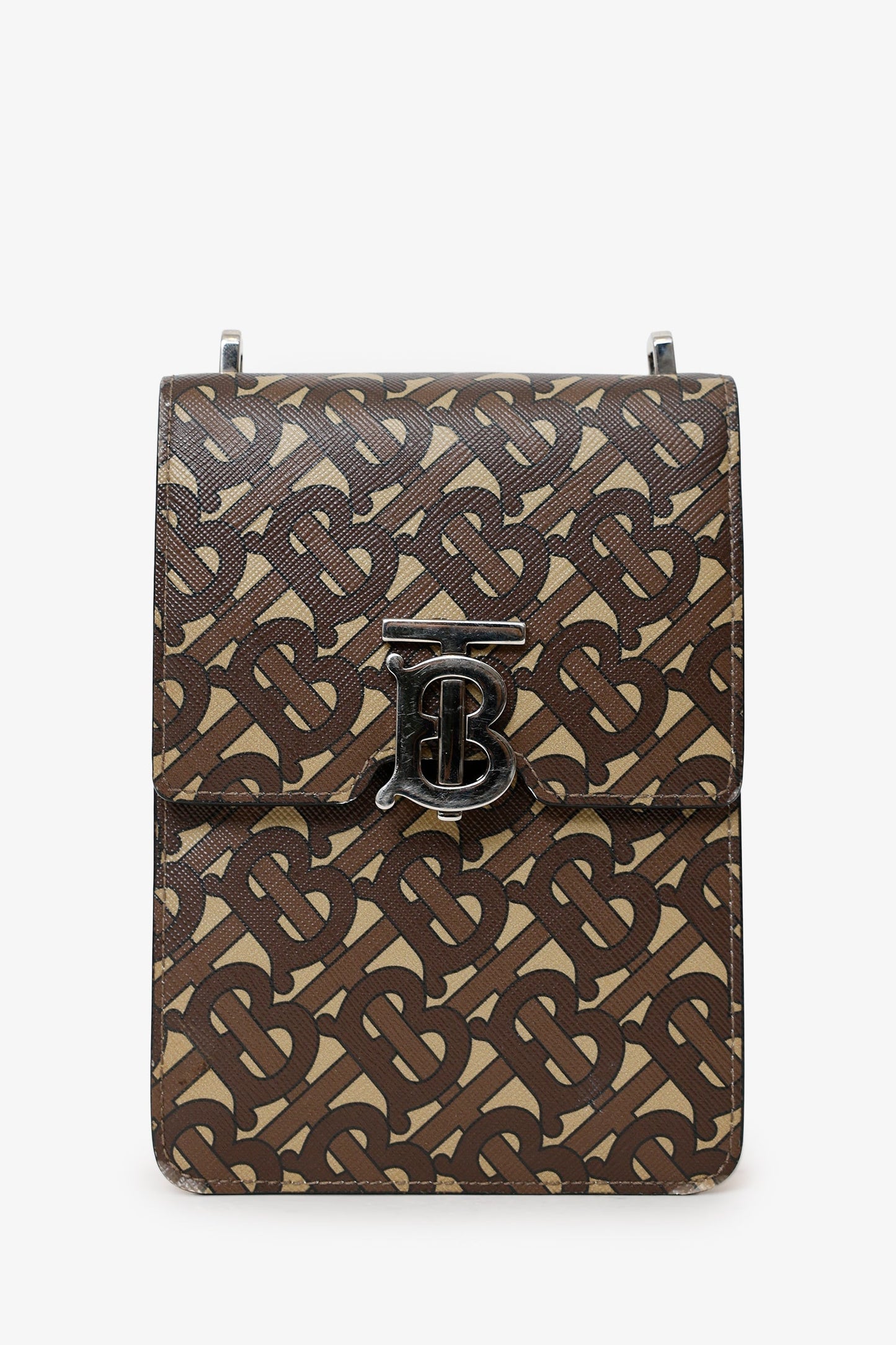 Burberry Tb Print Robin Bag Canvas Monogram Brown Crossbody Bag