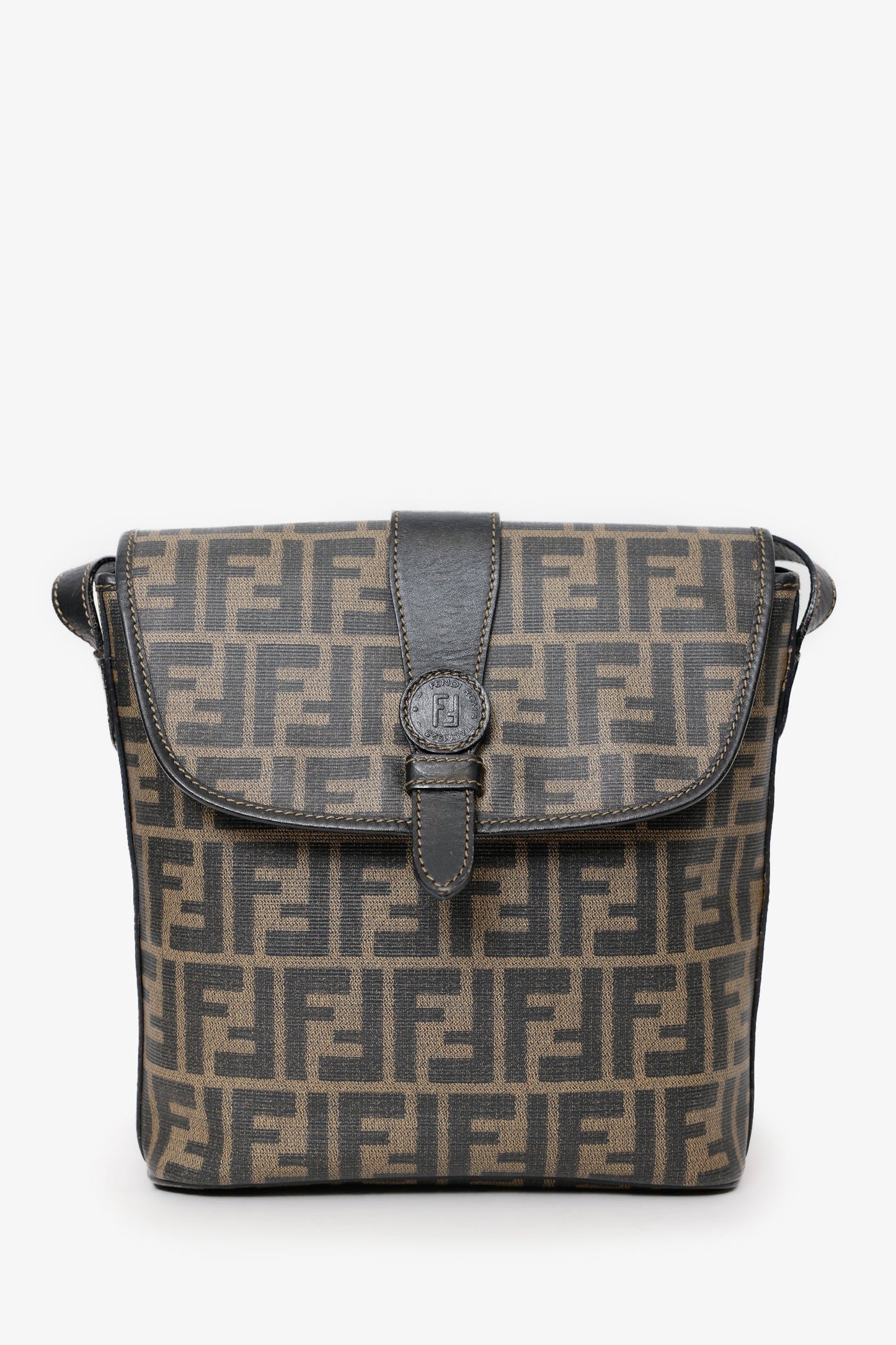 Fendi Ff Coated Crossbody Bag Canvas