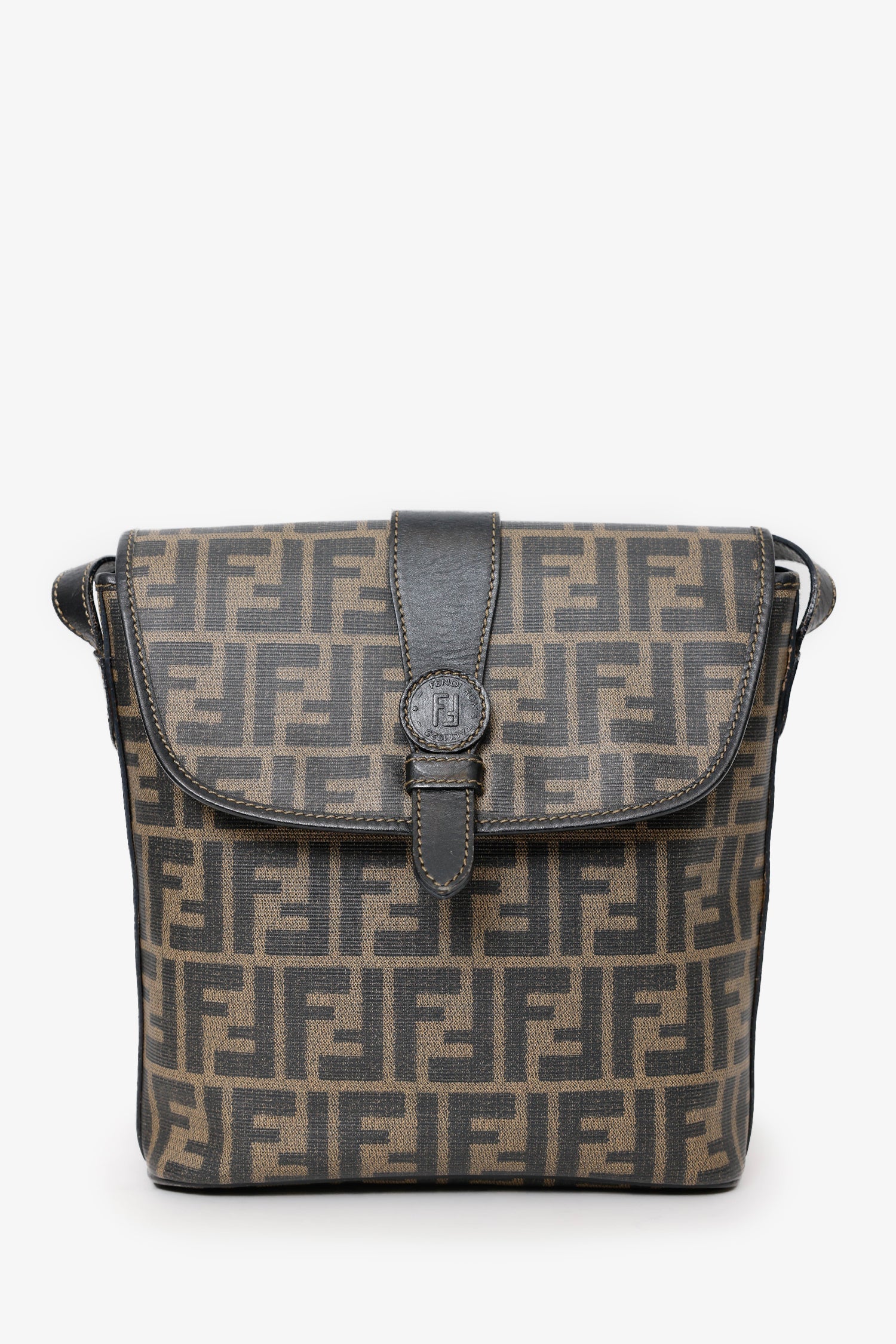 Fendi Ff Coated Crossbody Bag Canvas