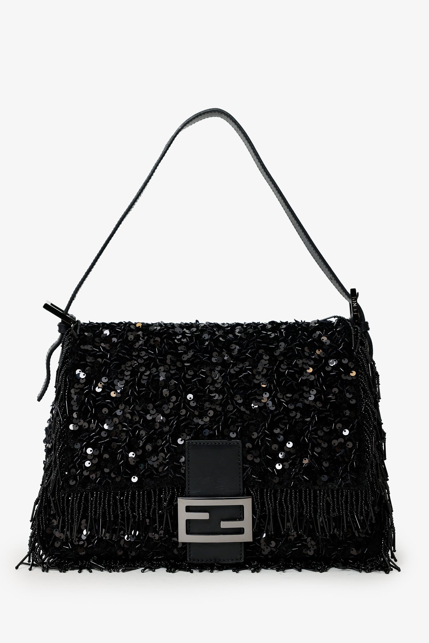 Fendi Shoulder Bag Limited Edition 1 30 Sequin Beaded Black