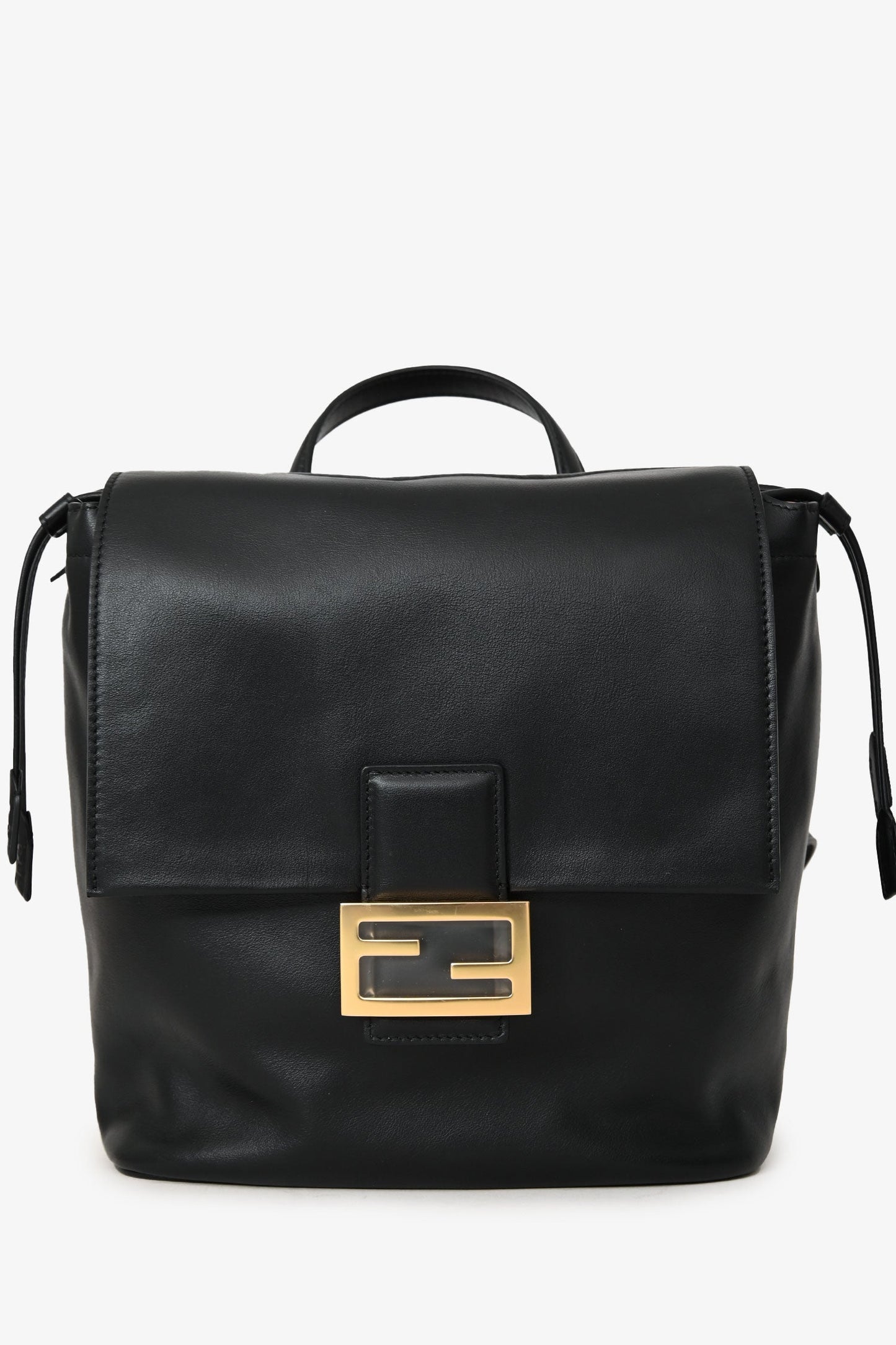 Fendi Ff Clasp Backpack Leather Black