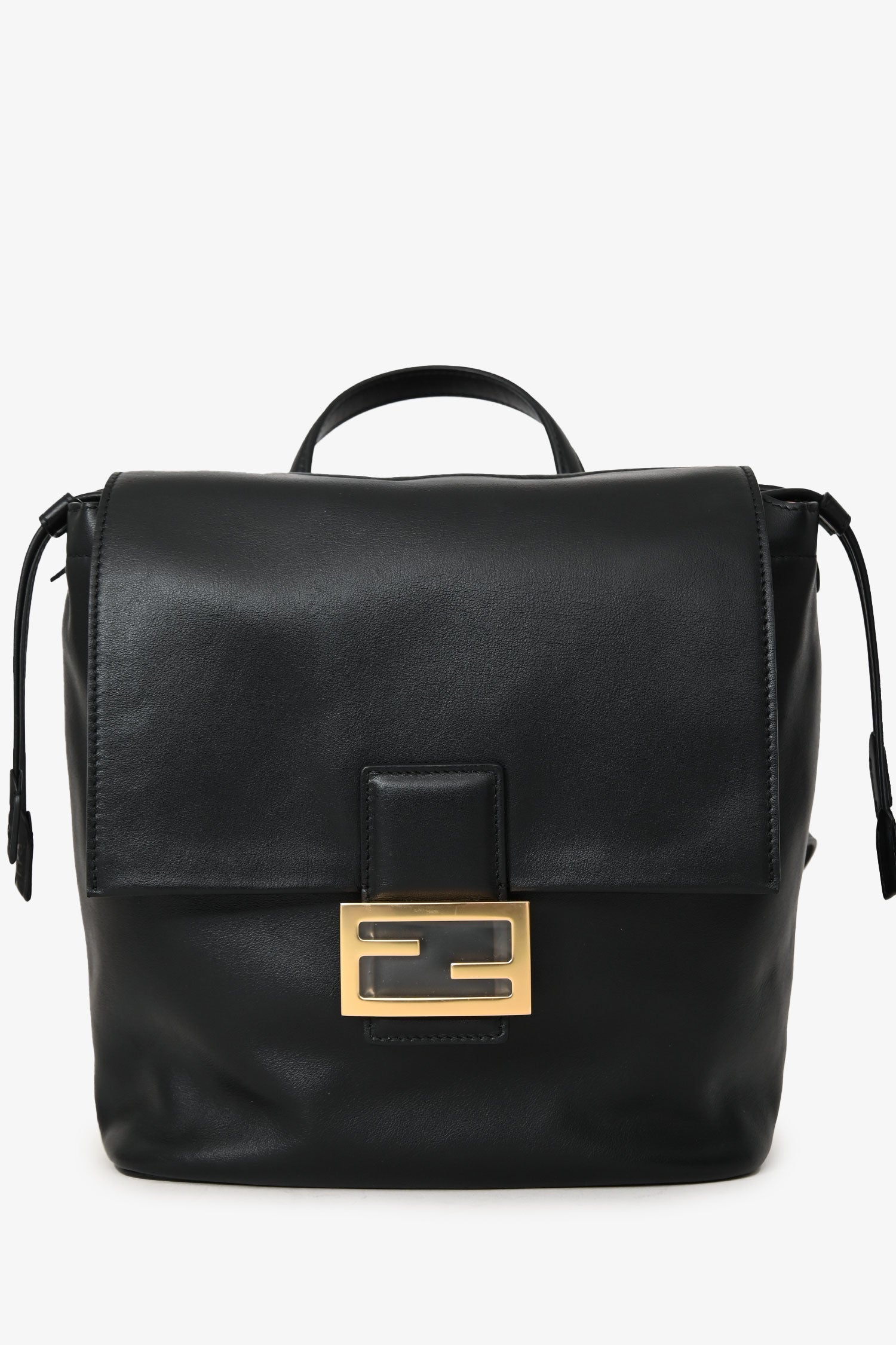 Fendi Ff Clasp Backpack Leather Black