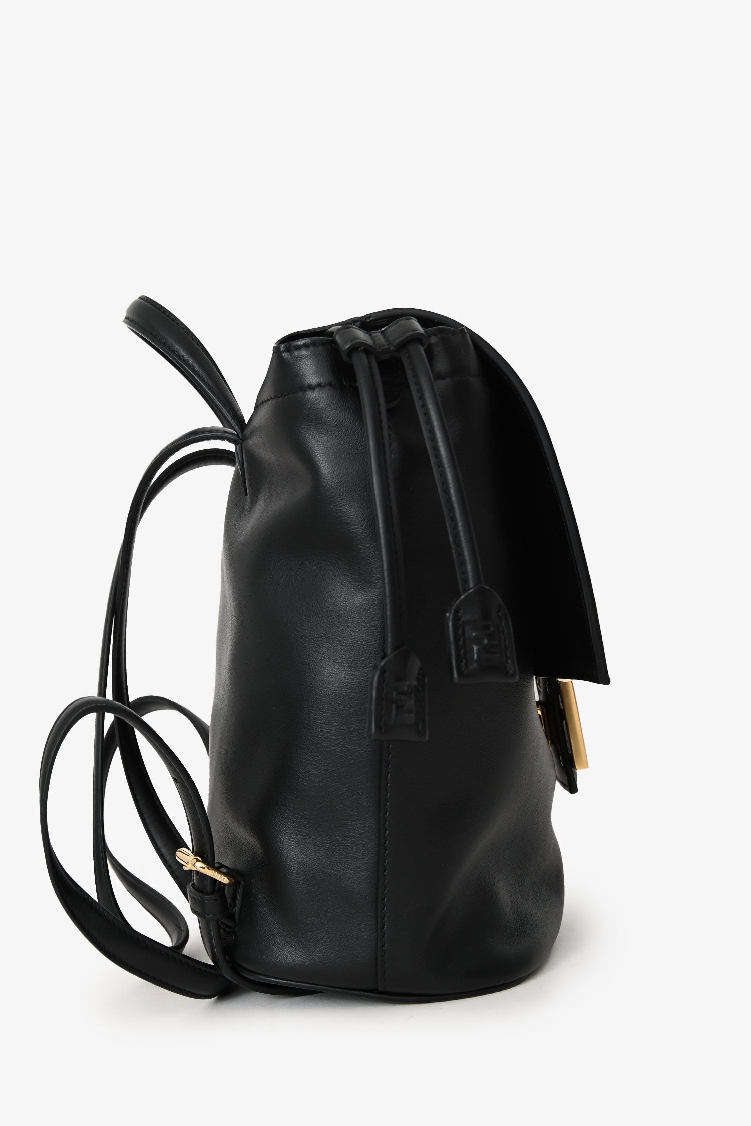 Fendi Ff Clasp Backpack Leather Black
