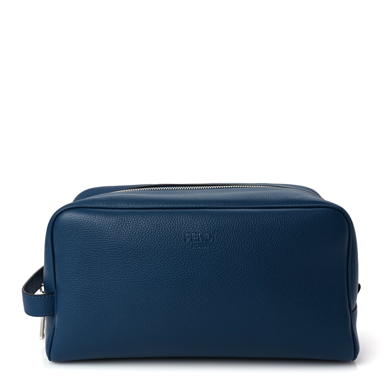Fendi Travel Bag Cher Travel Kit Poseidon Leather Vitello Blue