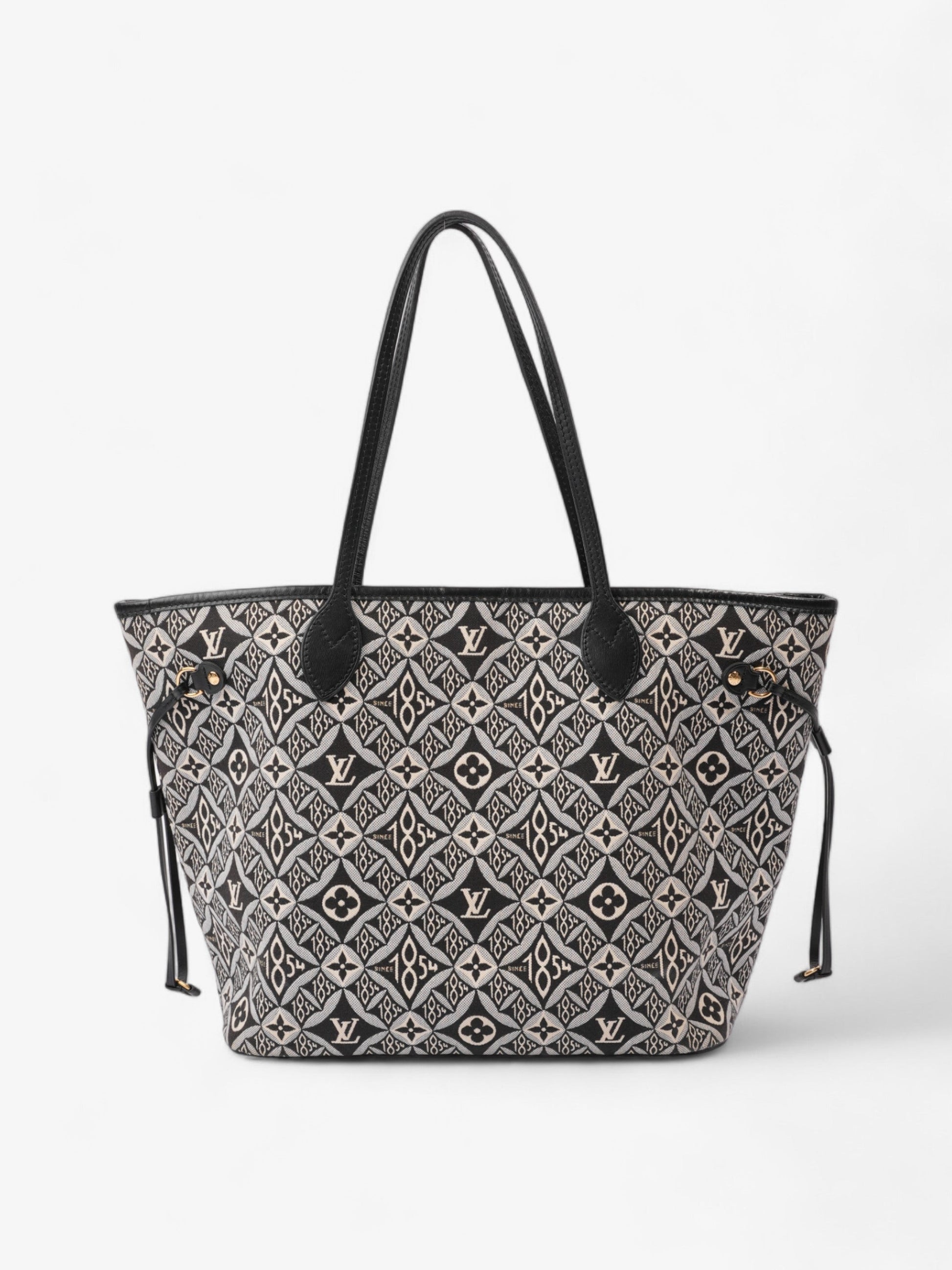 Louis Vuitton Neverfull Since MM Canvas Black White Tote Bag