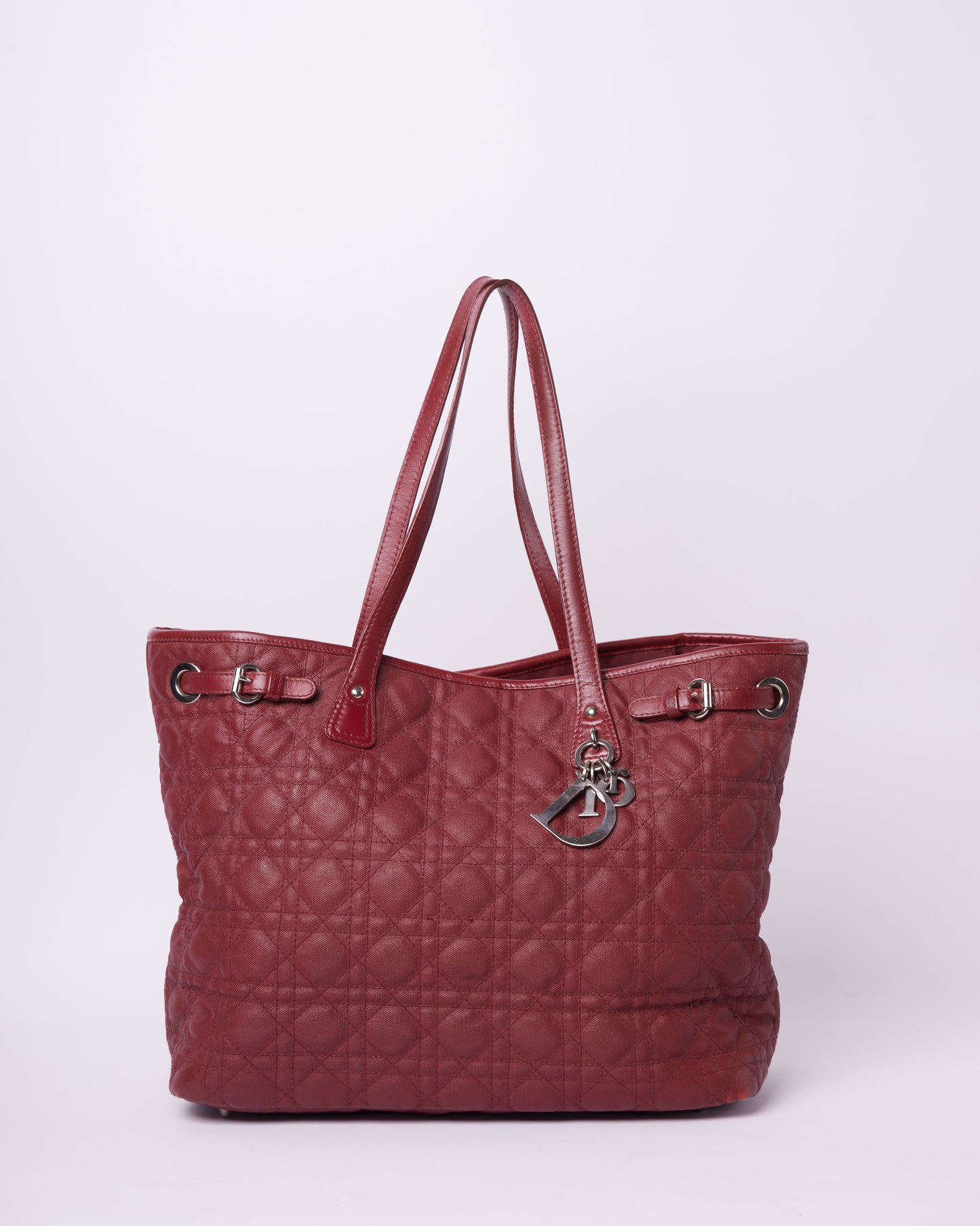 Dior Handbag Cannage Lady Tote Bag Red