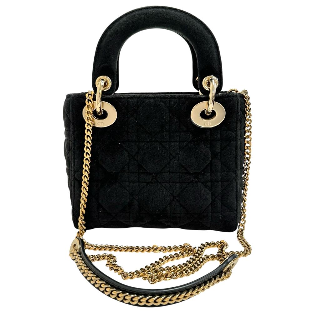 Dior Christian Lady Velvet 2Way Handbag Mini Travel Bag