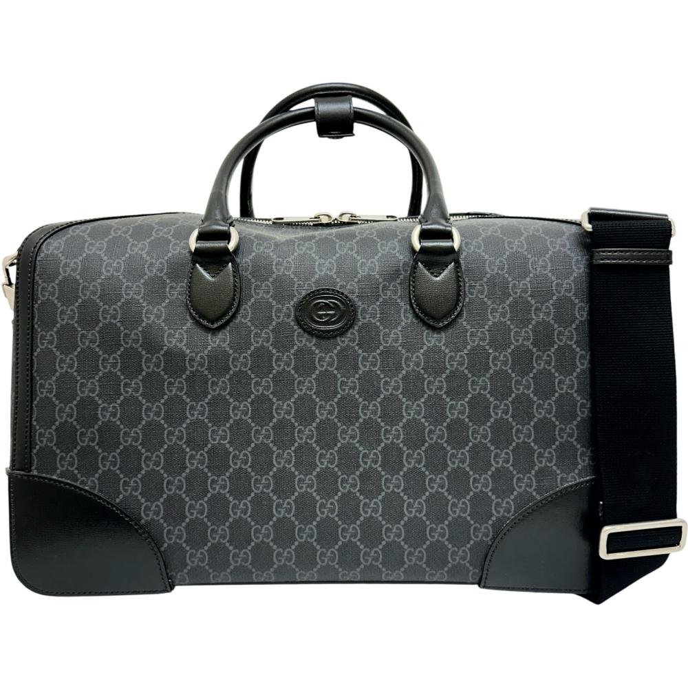 Gucci Supreme Interlocking 2Way Bag Boston Bag Leather Travel Bag