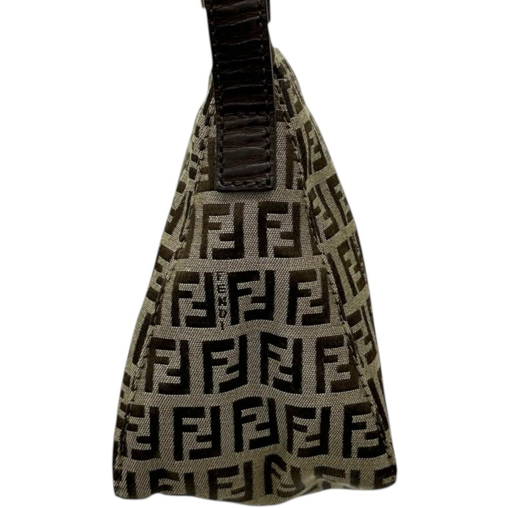 Fendi Zucchino Shoulder Bag Leather Canvas Shoulder Bag 2