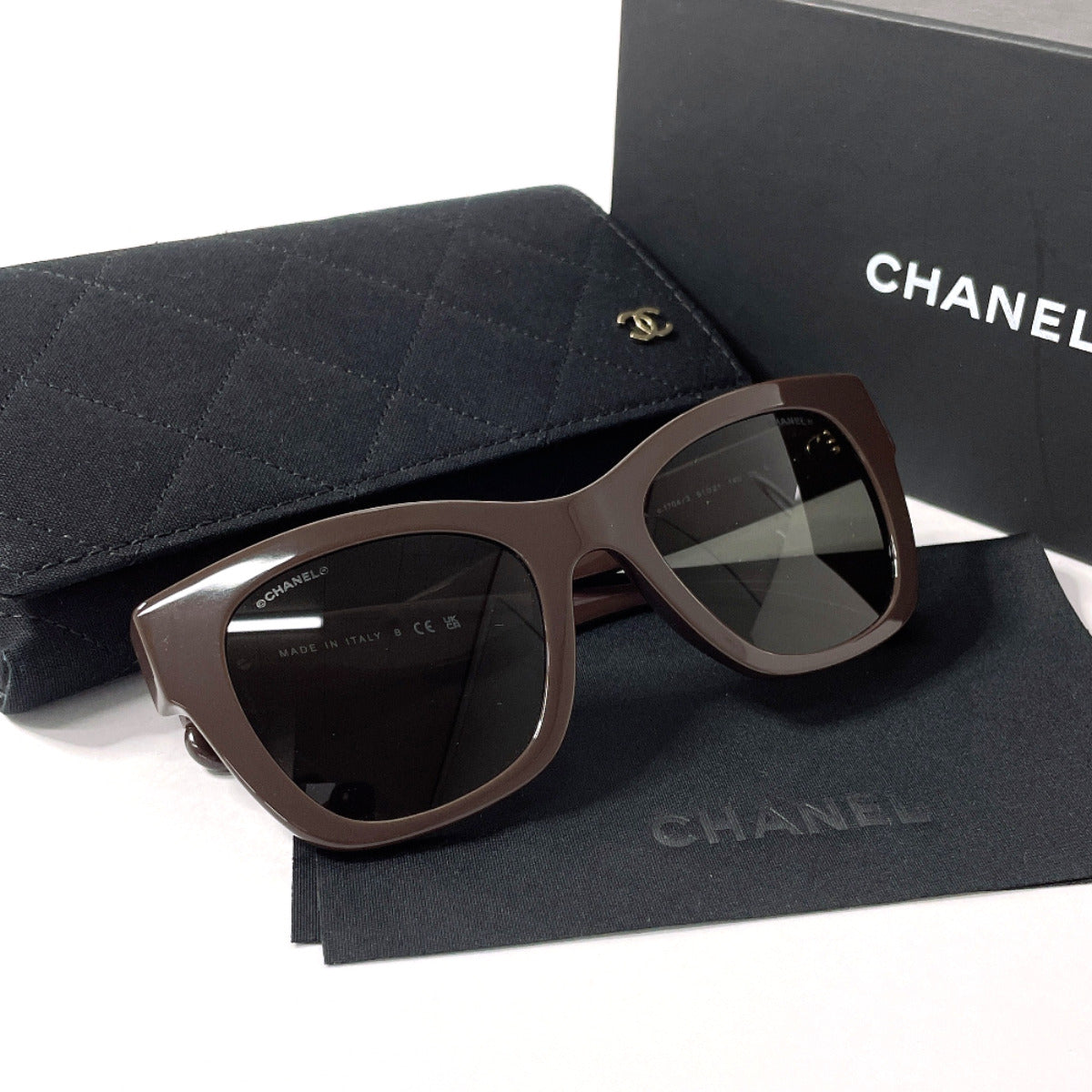 Chanel Heart Sunglasses -A Brown Bag