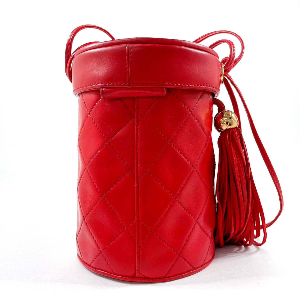 Chanel lambskin Matrasse Fringe COCO Mark Red Jewelry