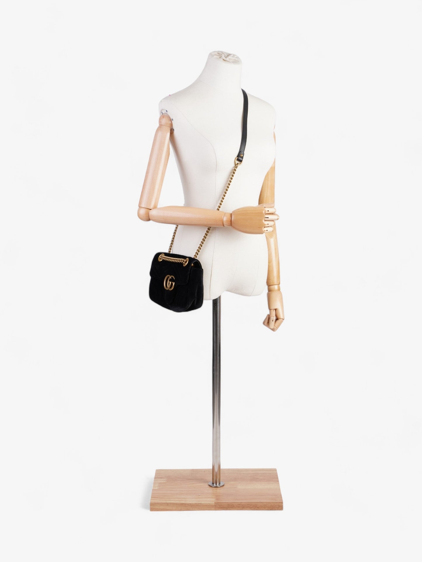Gucci Marmont Velvet Shoulder Bag Black Mini Velvet Mini