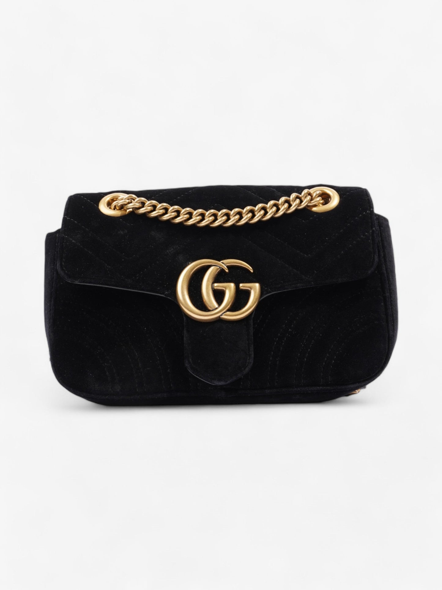 Gucci Marmont Velvet Shoulder Bag Black Mini Velvet Mini