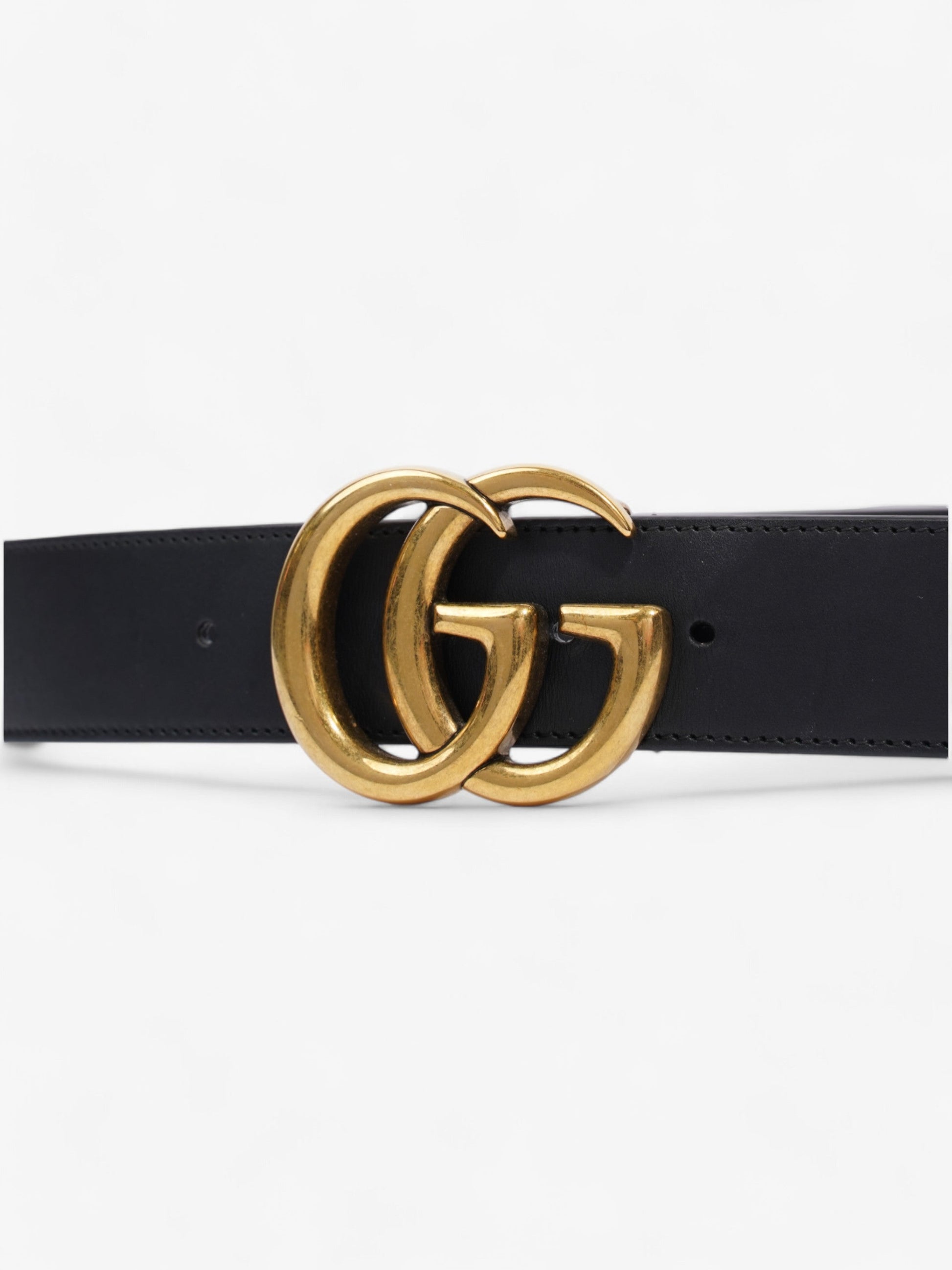 Gucci Marmont Wide Belt Handbag Leather Black Accessory 95Cm 39
