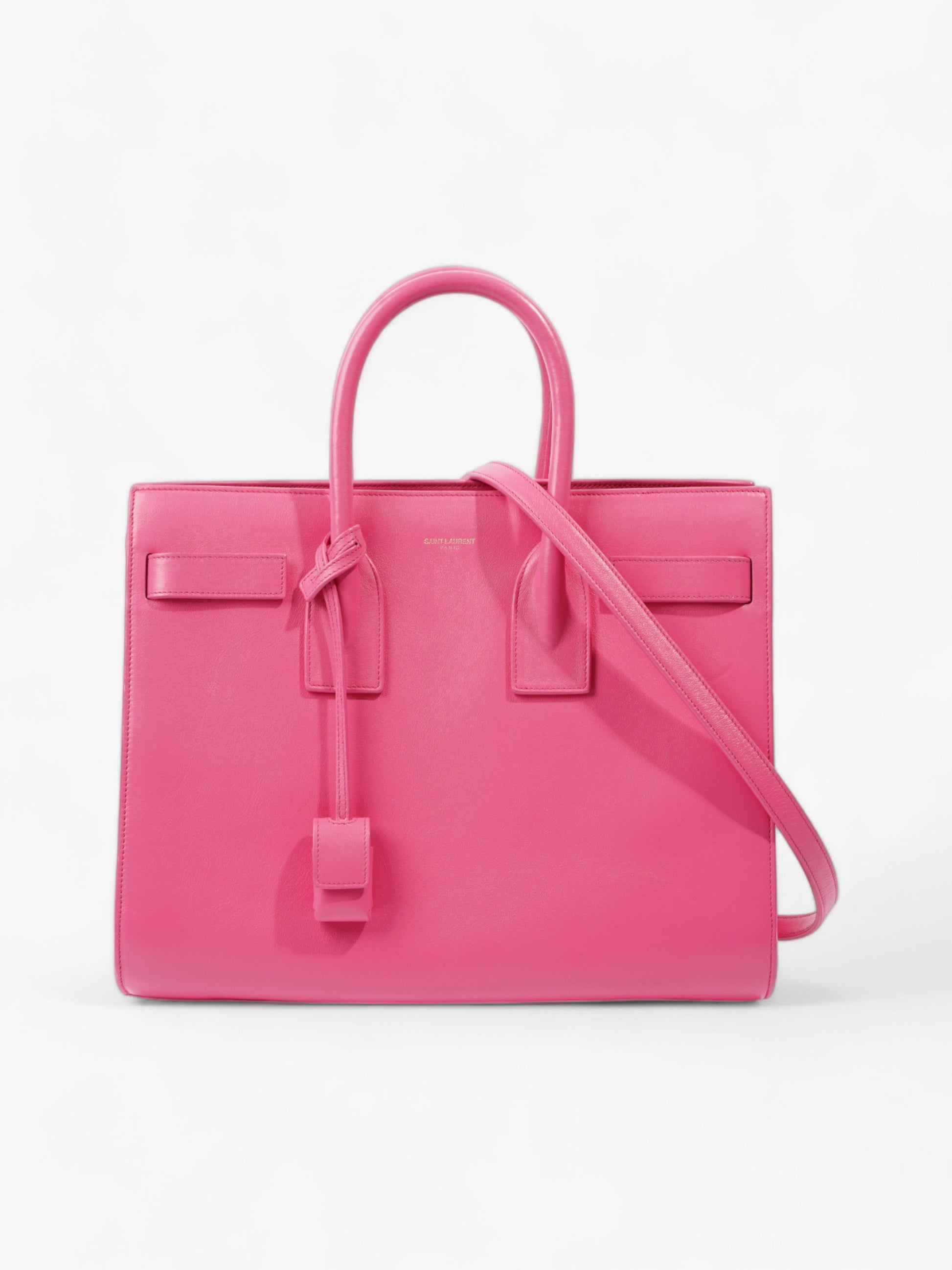 YSL Saint Laurent Sac De Jour Handbag Leather Pink Small Travel Bag