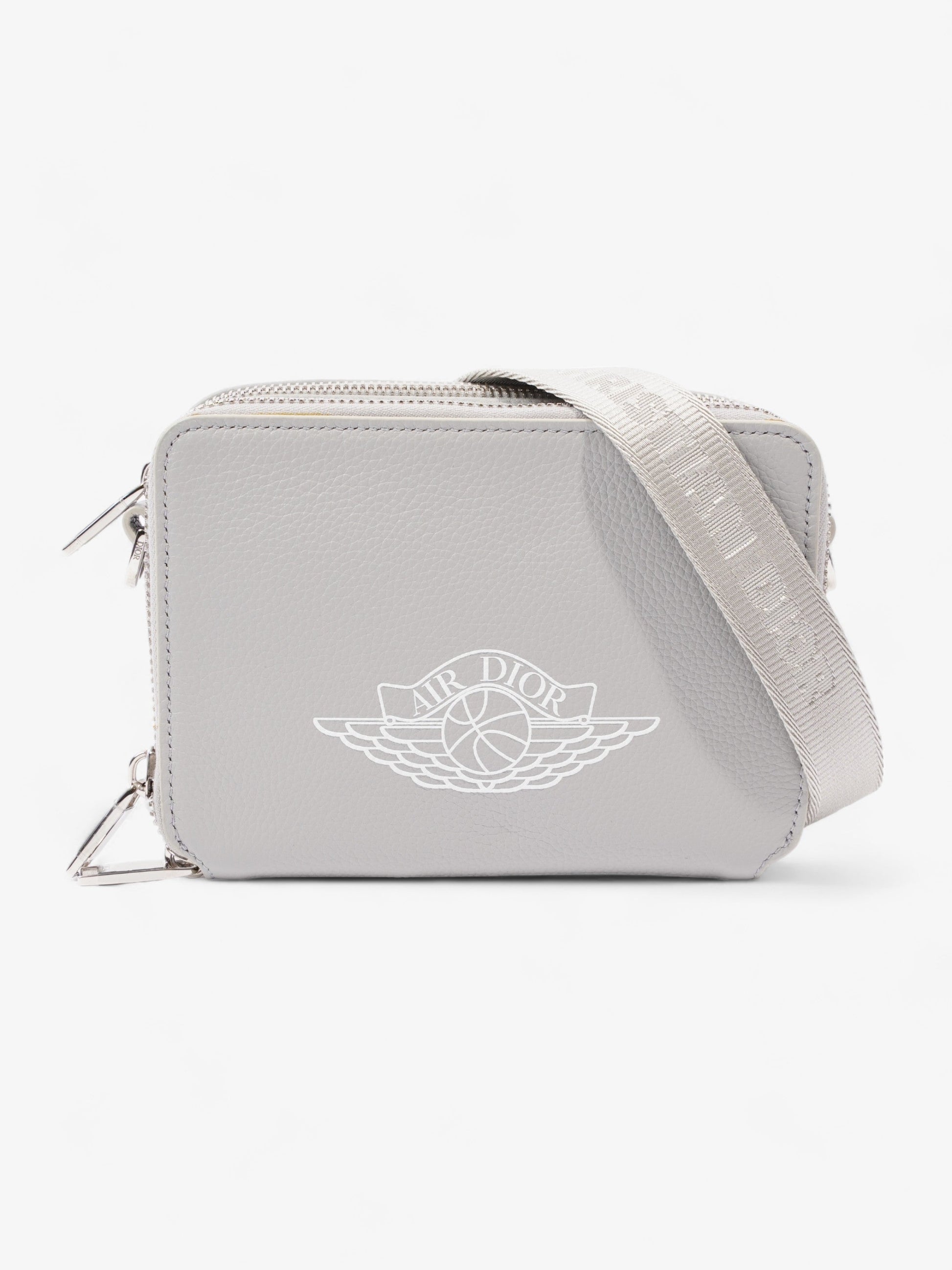 Dior Jordan Wings Grey Messenger Bag Leather Gray