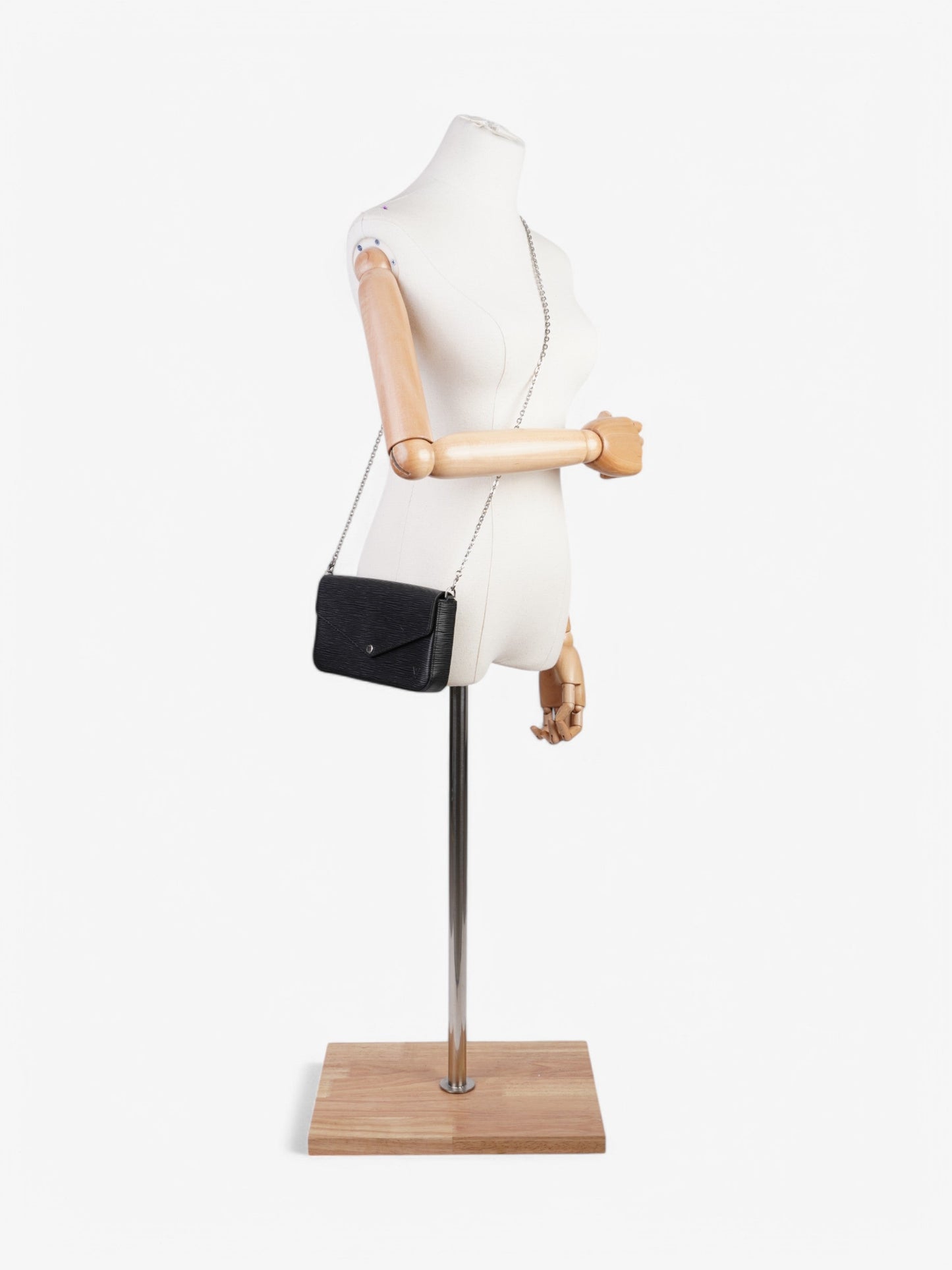 Louis Vuitton Pochette Felicie Epi Leather Black Clutch Bag