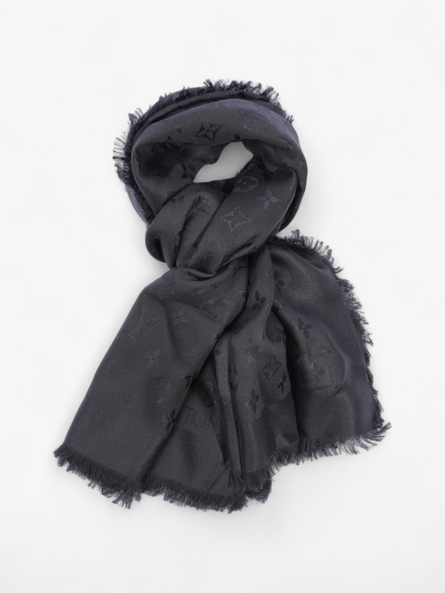 Louis Vuitton Shine scarf Silk 139cm x Monogram Black