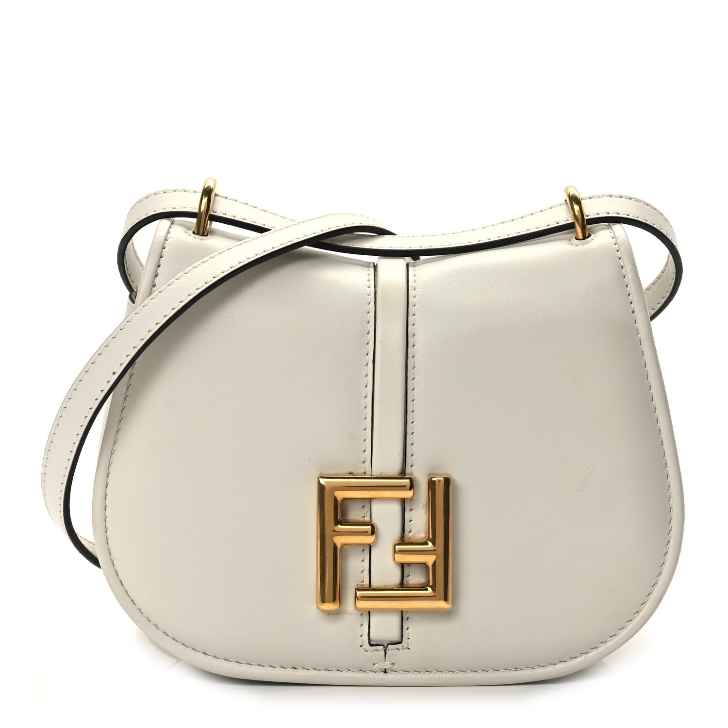 Fendi Crossbody Bag Brenta Cher C'mon Vitello White Small Shoulder Bag