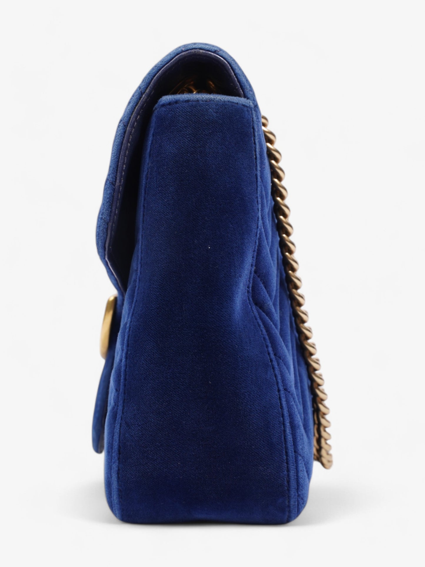 Gucci Marmont Royal Velvet Crossbody Bag Blue Large