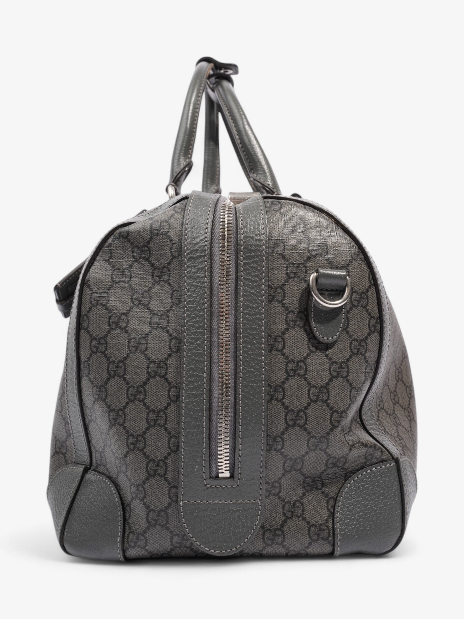 Gucci Ophidia Duffle Bag Supreme Grey Coated Canvas Travel Bag