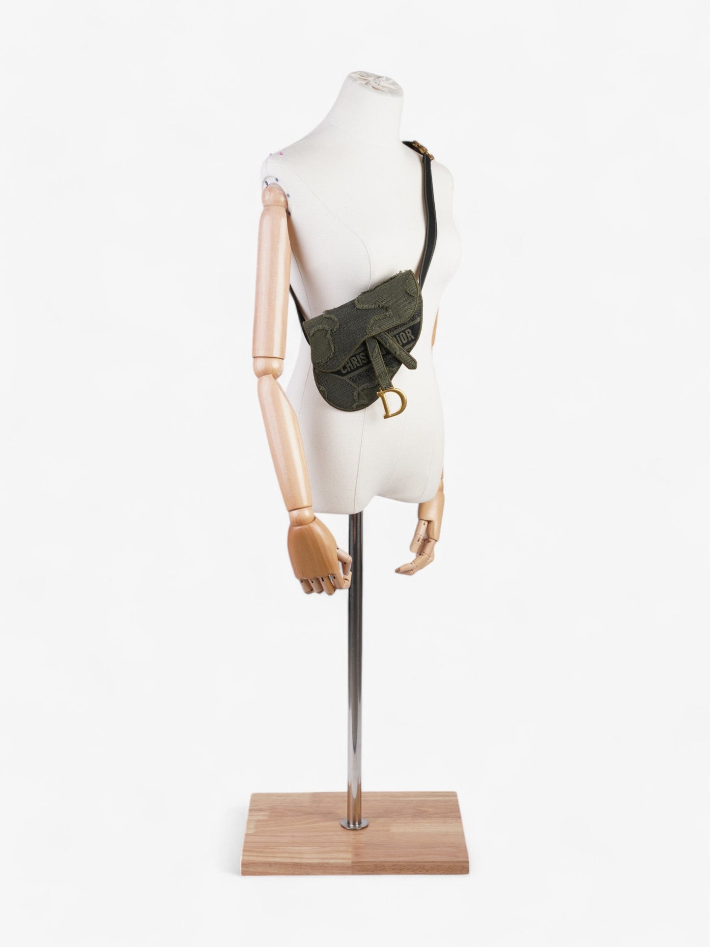 Dior Christian Saddle Belt Bag Camouflage Canvas Green