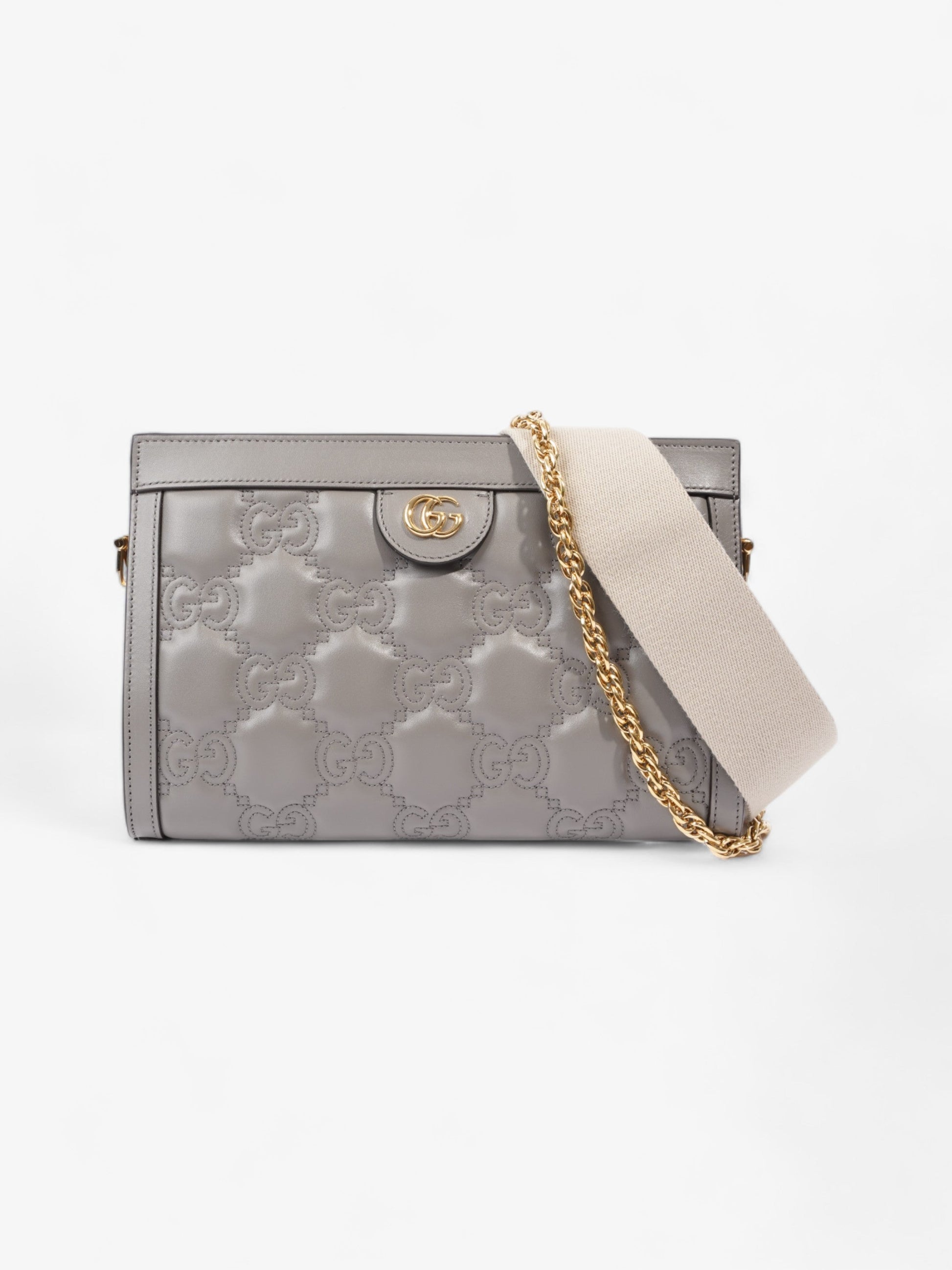 Gucci Matelass Grey Crossbody Bag Leather Matelasse