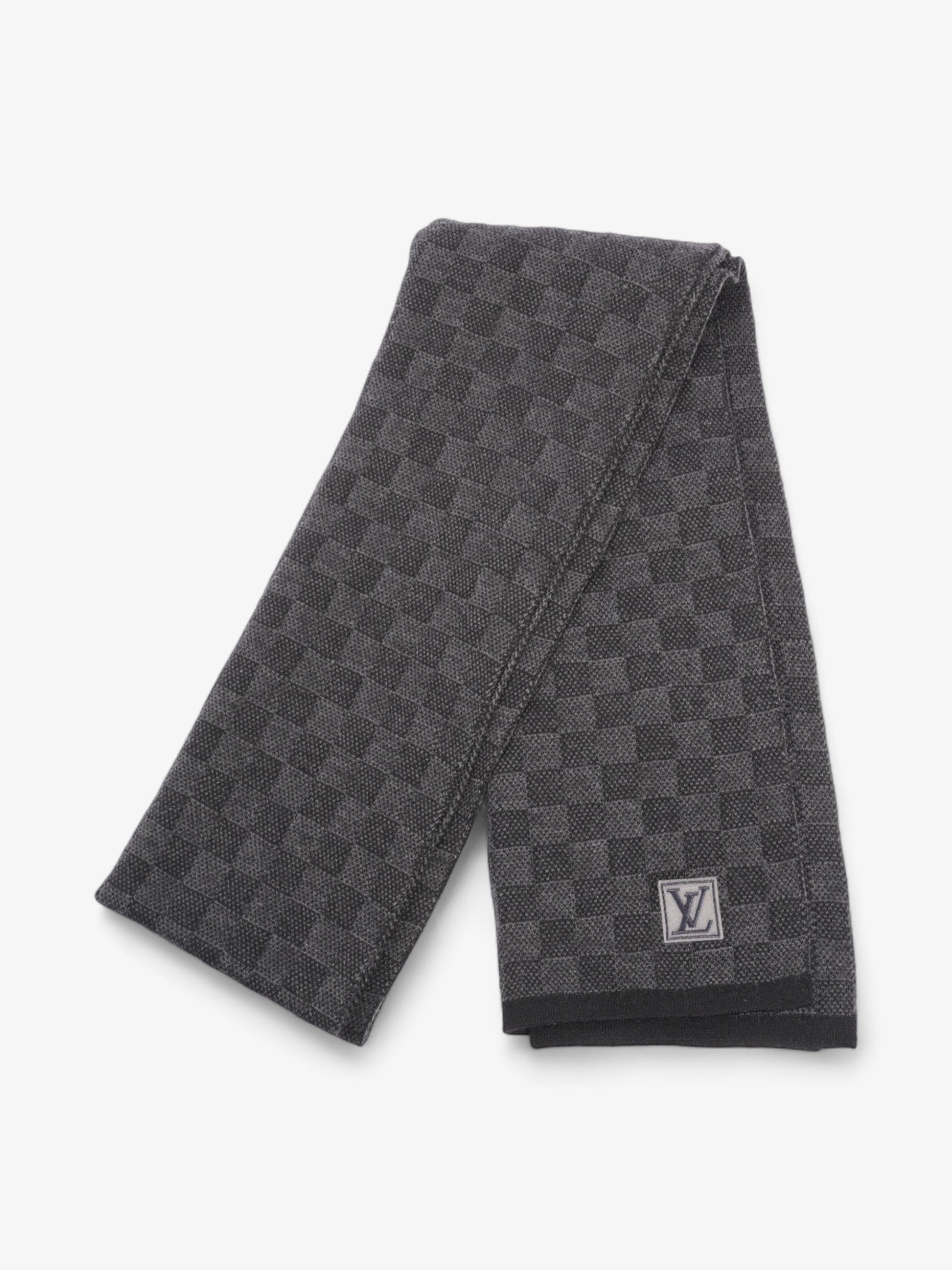 Louis Vuitton Scarf Graphite Wool Damier
