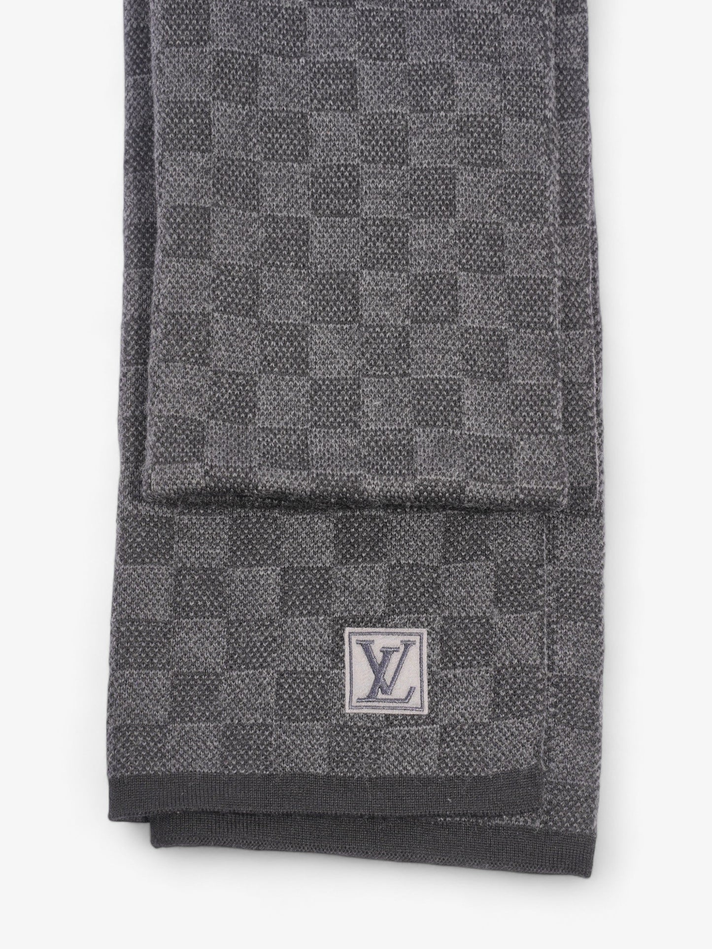 Louis Vuitton Scarf Graphite Wool Damier