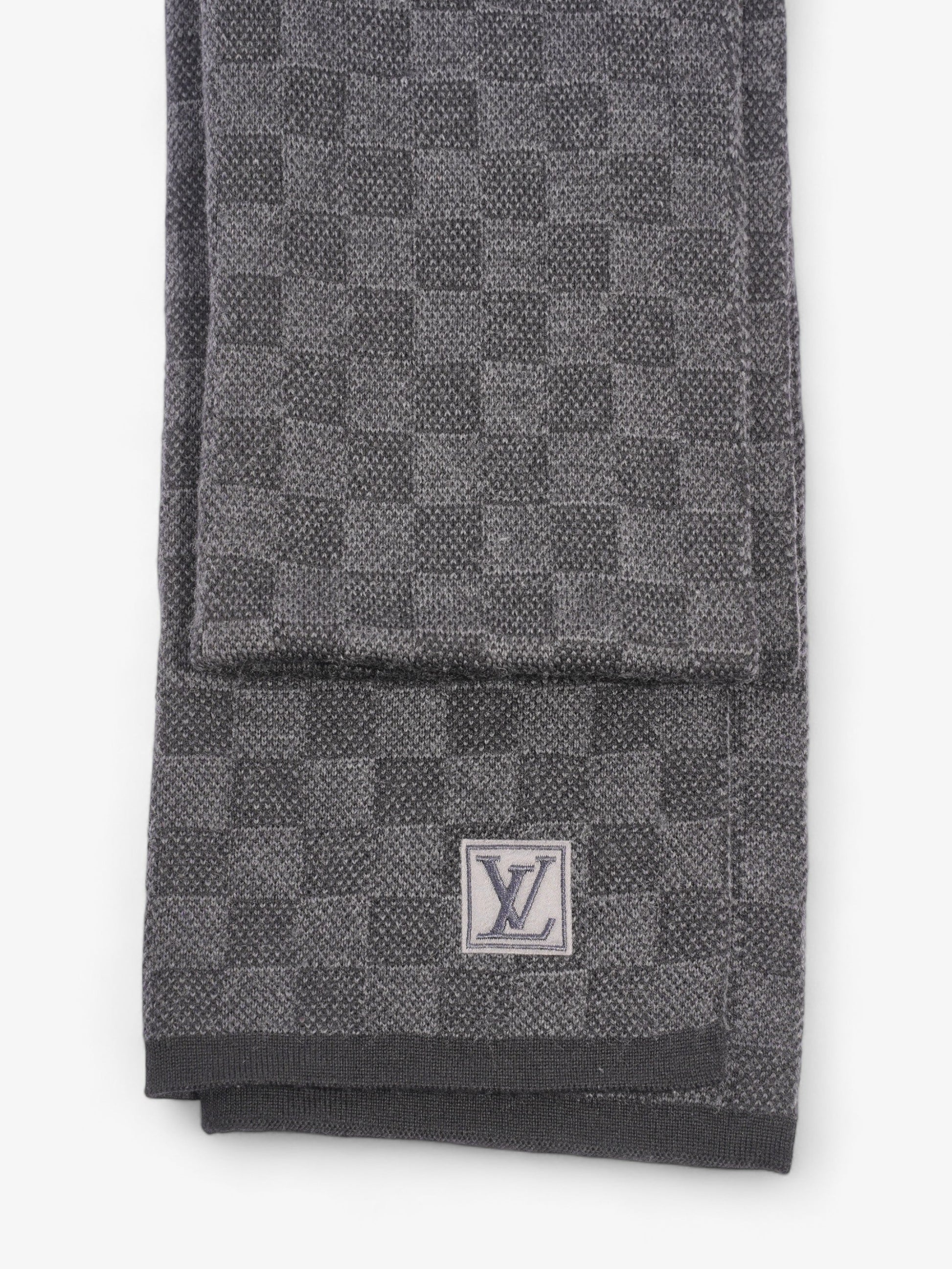 Louis Vuitton Scarf Graphite Wool Damier