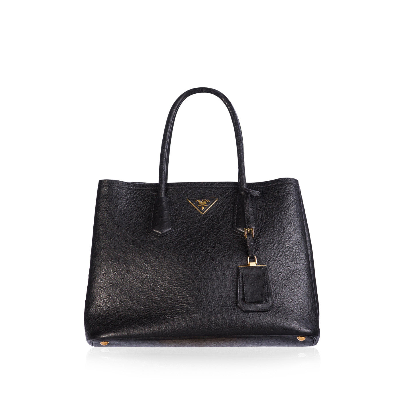 Prada Ostrich Double Bag Tote Bag