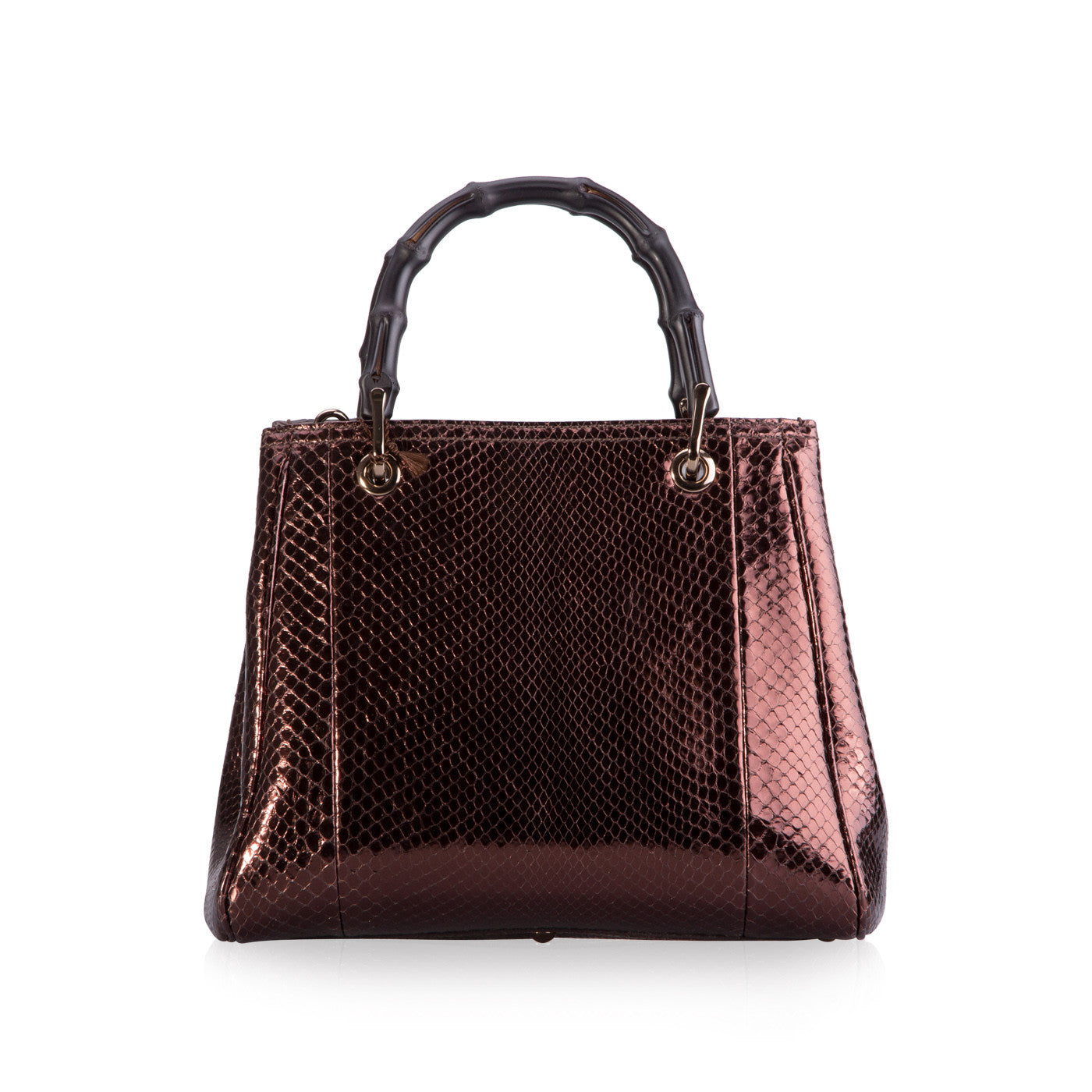 Gucci Bamboo Shopper Python Tote Bag