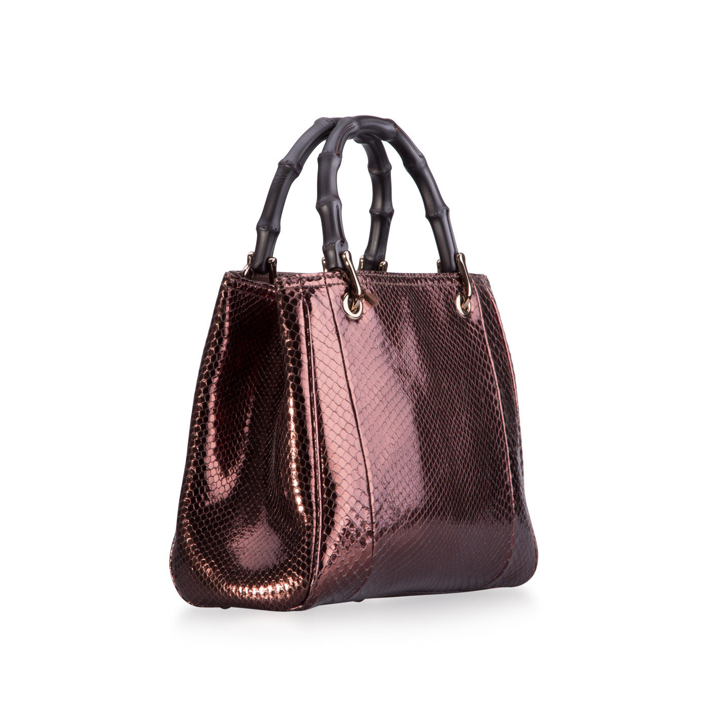 Gucci Bamboo Shopper Python Tote Bag