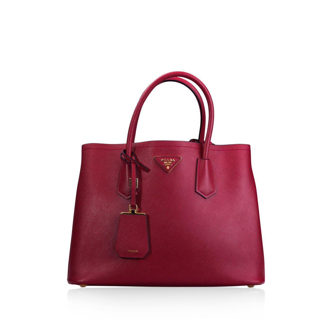 Prada Cuir Double Bag Saffiano Tote Bag Double Bag Red