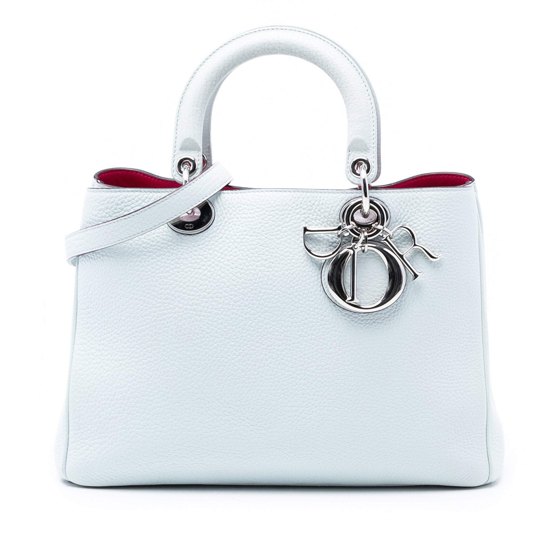 Dior Handbag issimo Satchel Leather Blue Medium Satchel Bag