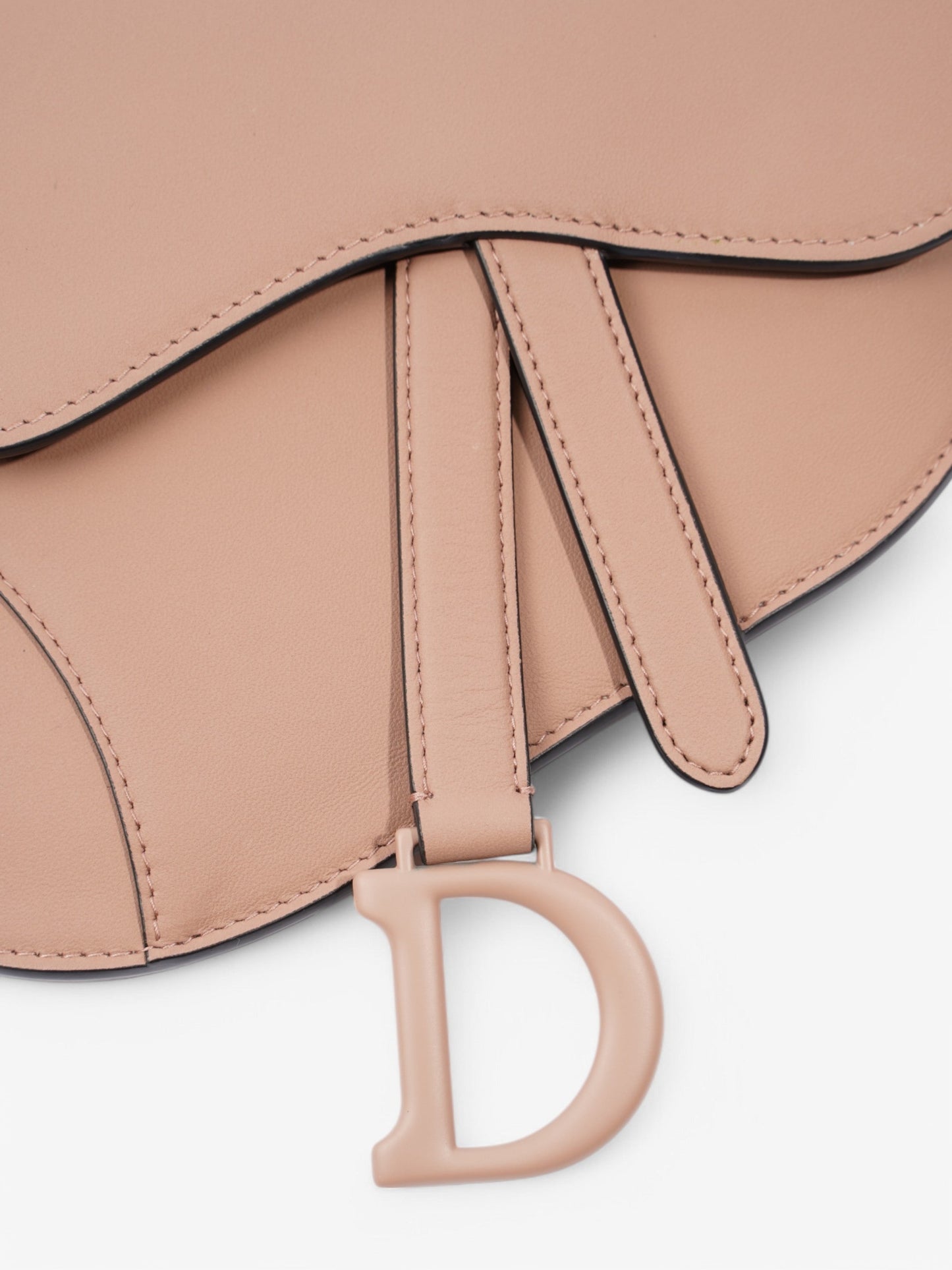 Dior Christian Saddle Belt Bag Rose Calfskin Leather Black Pink