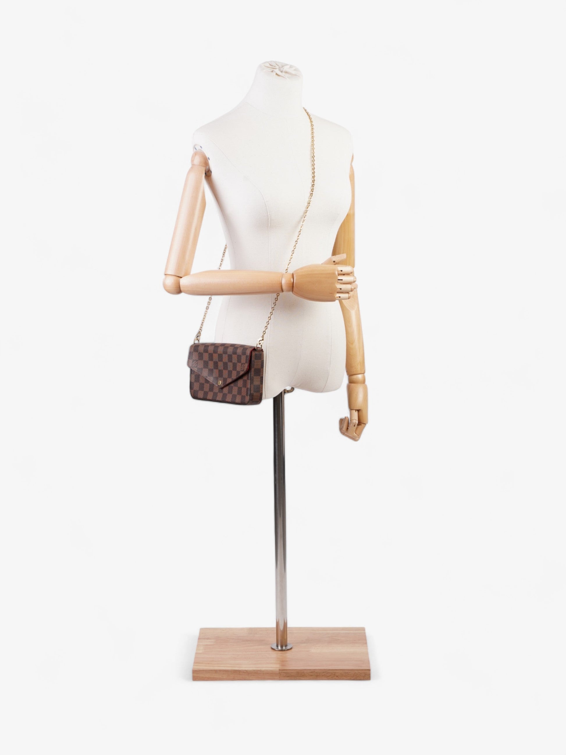 Louis Vuitton Felicie Pochette Ebene Coated Damier Canvas Coated Canvas Apparel
