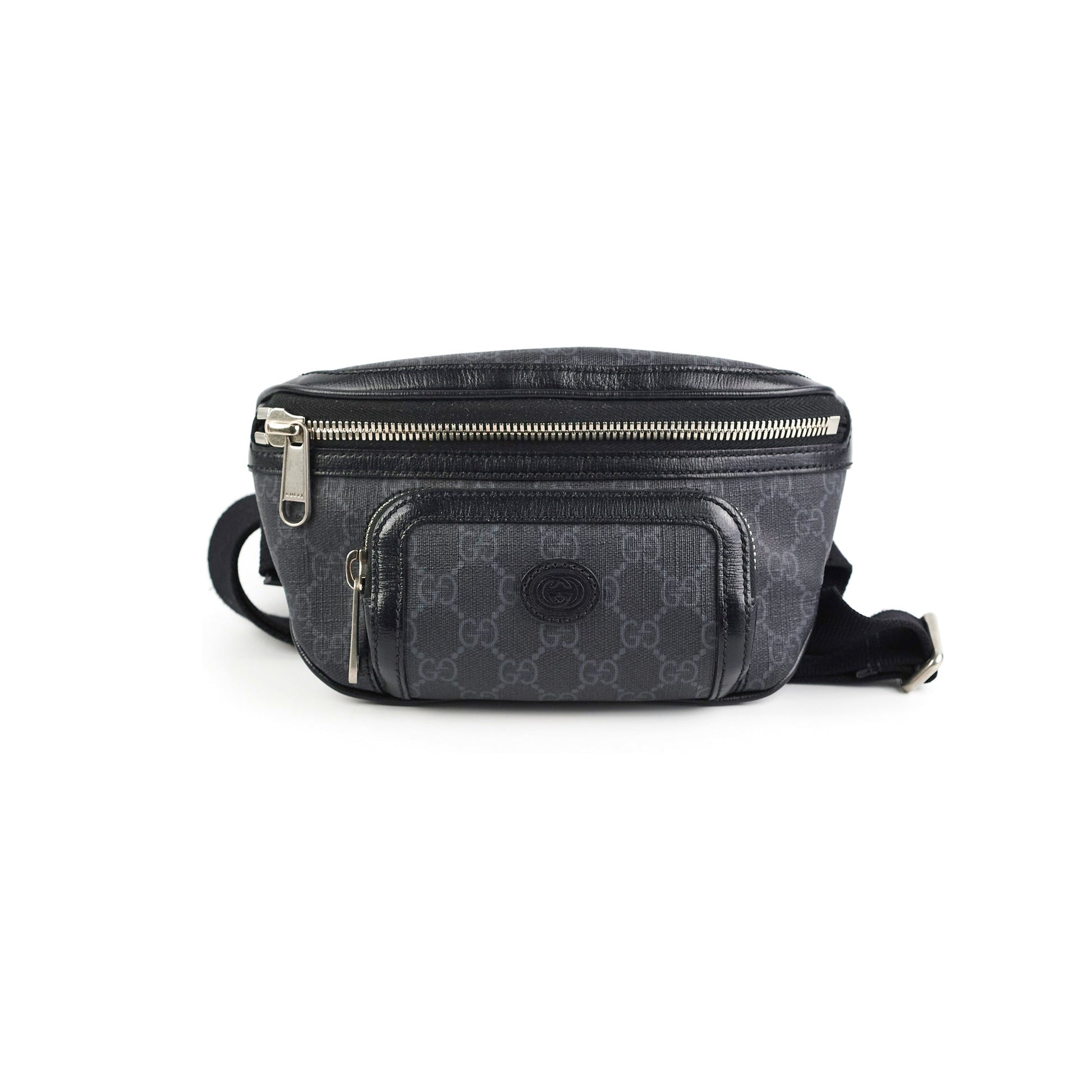 Gucci Bum Bag Interlocking Black Travel Bag