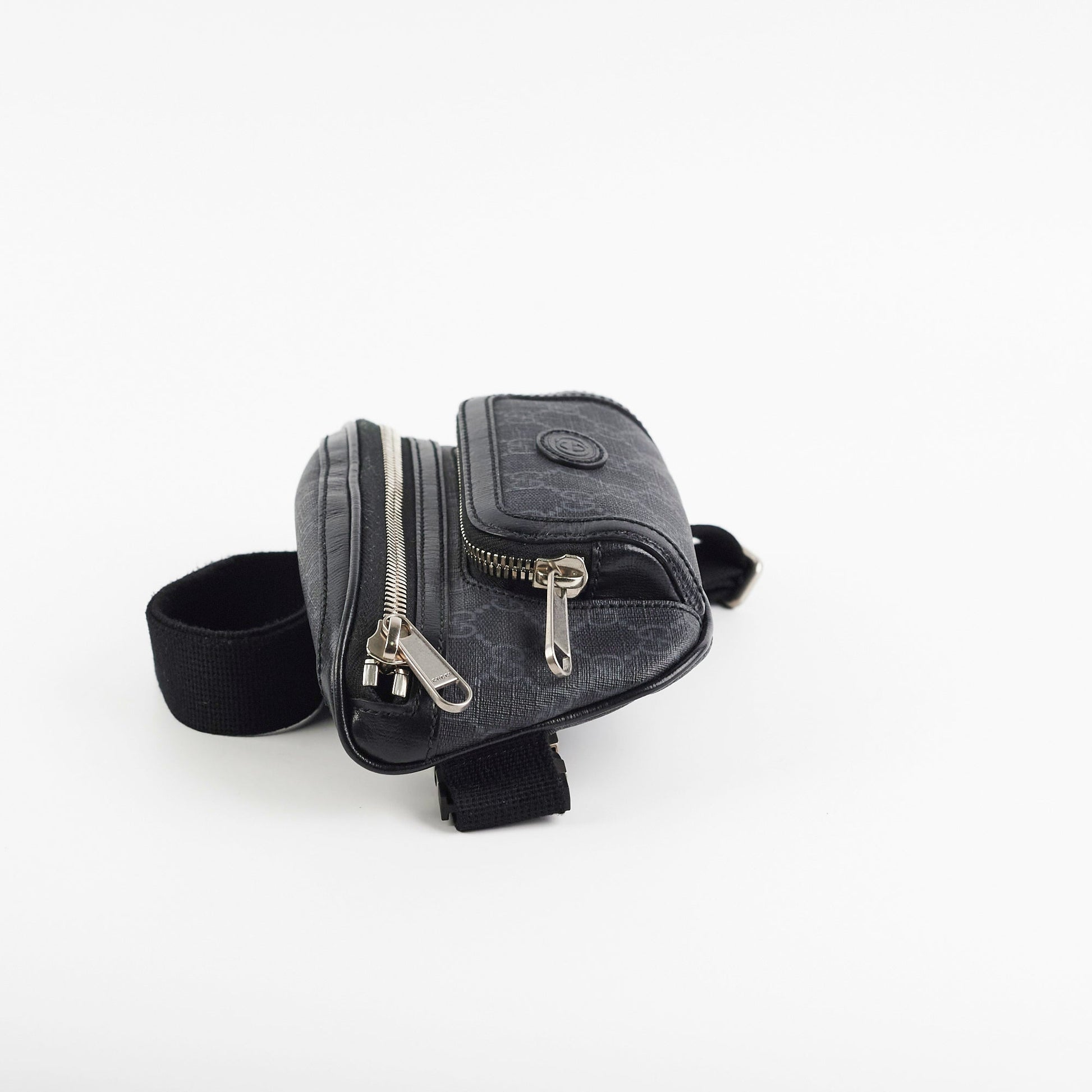Gucci Bum Bag Interlocking Black Travel Bag