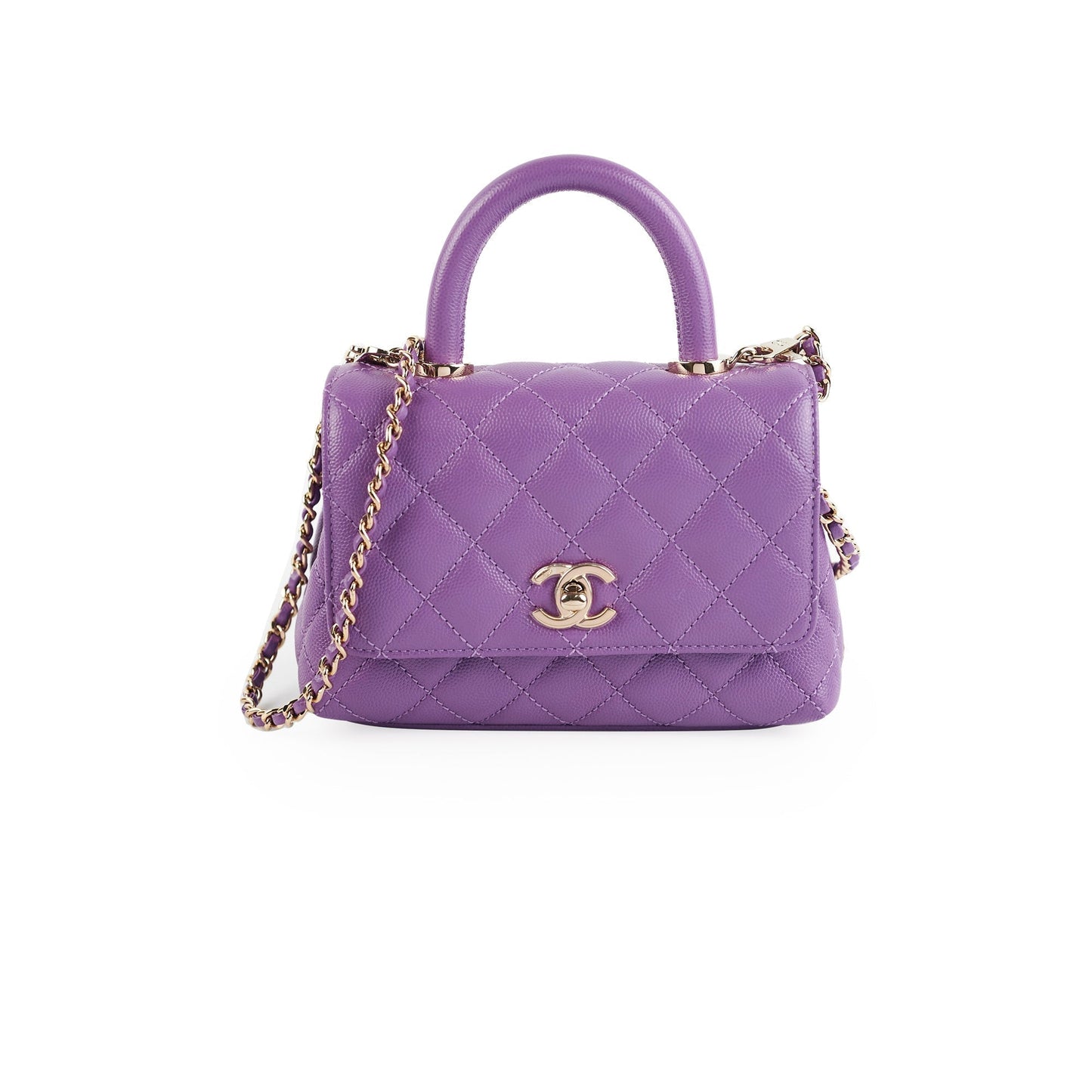 Chanel Mini Coco Handle Purple Bag