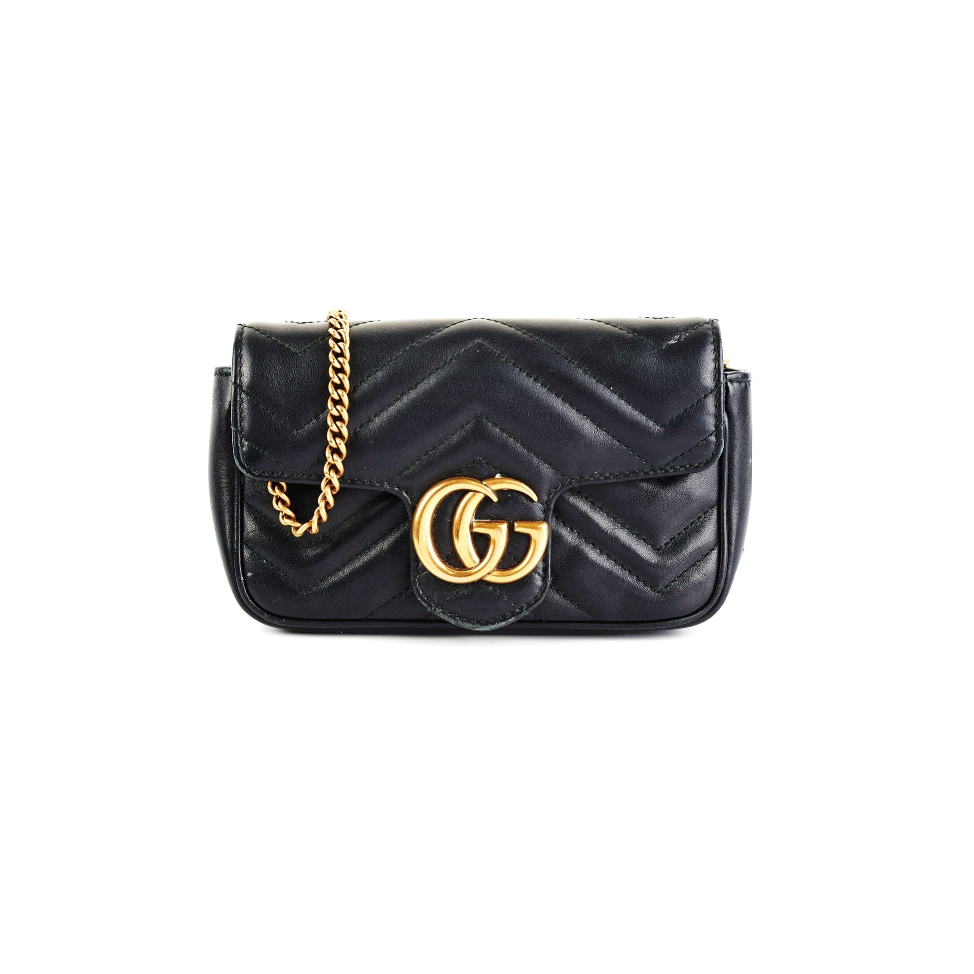 Gucci Supermini Marmont Crossbody Bag Black
