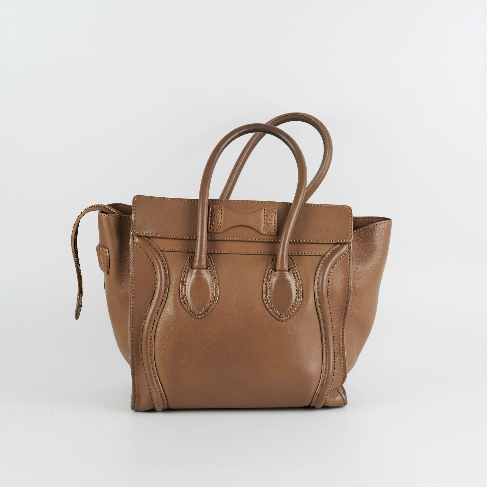 Luxury Micro Luggage Taupe Tote Handbag Tote Bag