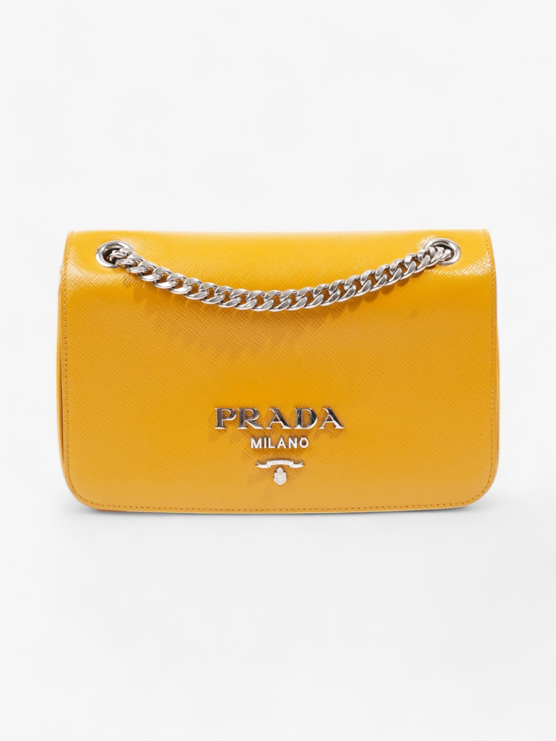 Prada Crossbody Bag Mustard Leather Saffiano Mini
