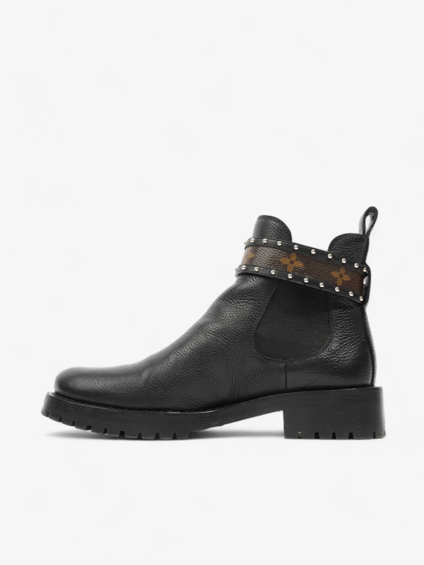 Louis Vuitton Star Trail Ankle Boot EU 36 Monogram Black Brown Leather Shoes