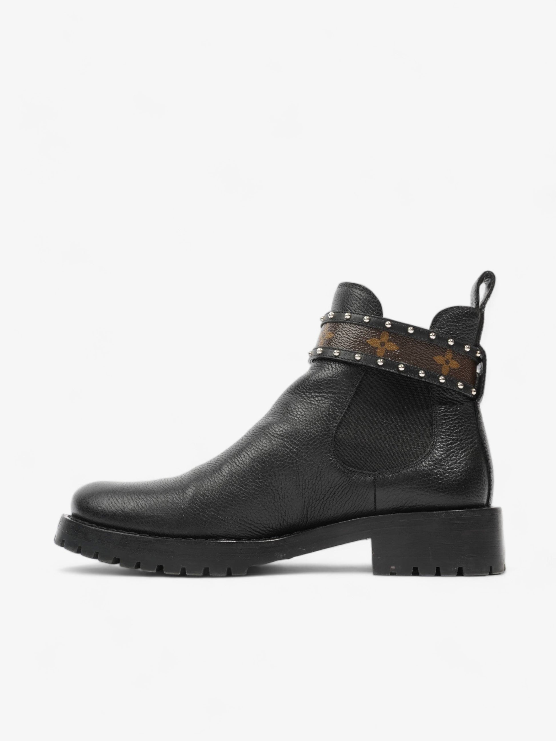 Louis Vuitton Star Trail Ankle Boot EU 36 Monogram Black Brown Leather Shoes