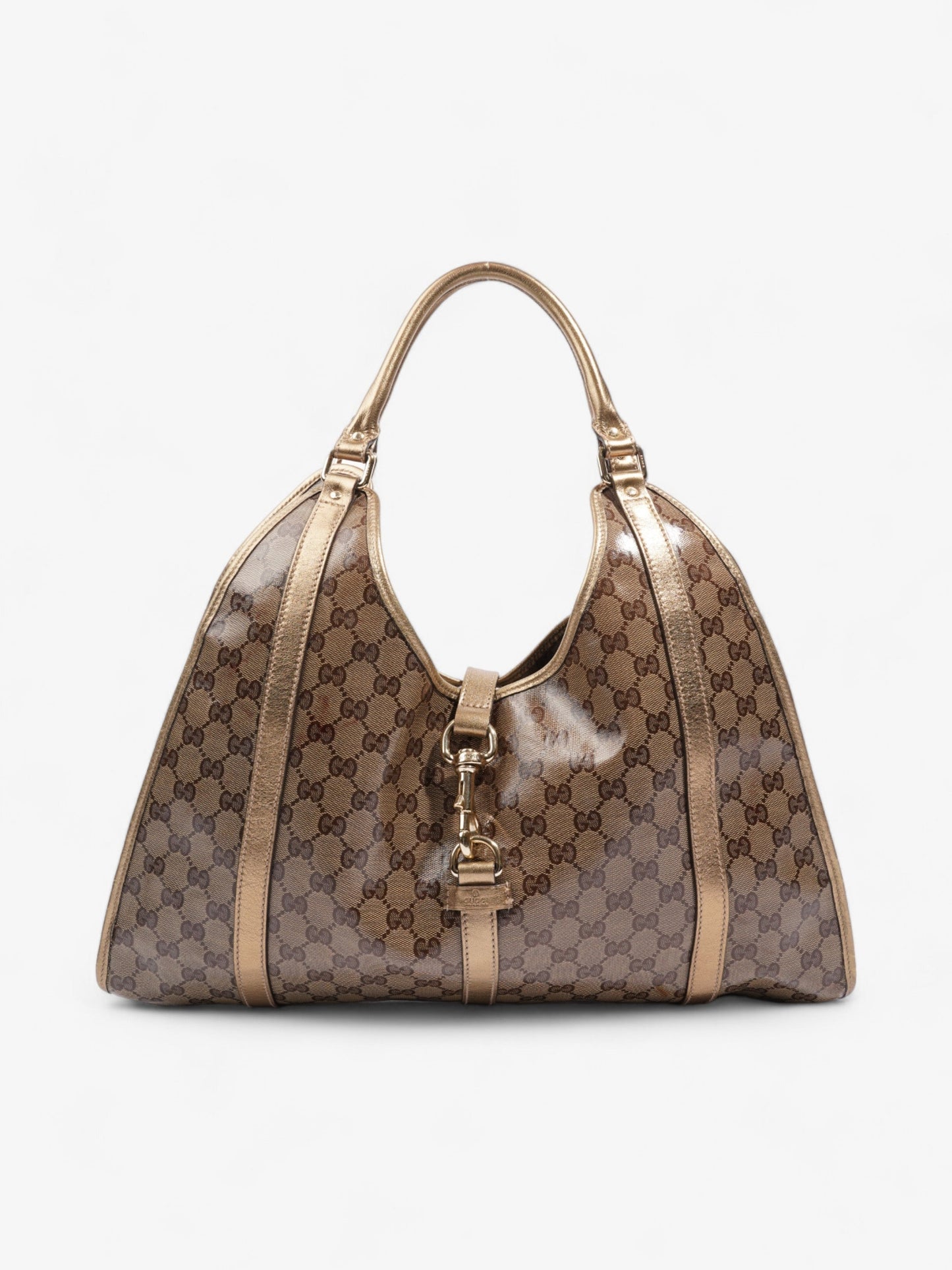 Gucci Crystal Jackie Supreme Patent Shoulder Bag Leather Gold