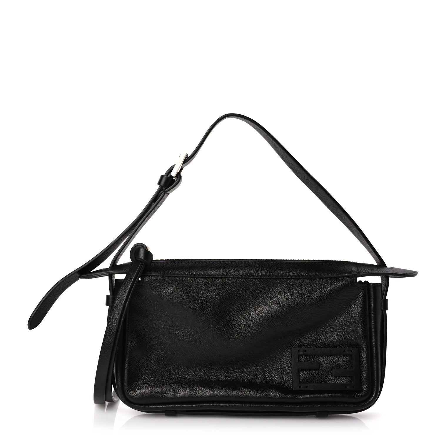 Fendi Handbag Simply Shoulder Bag Leather Vitello Black