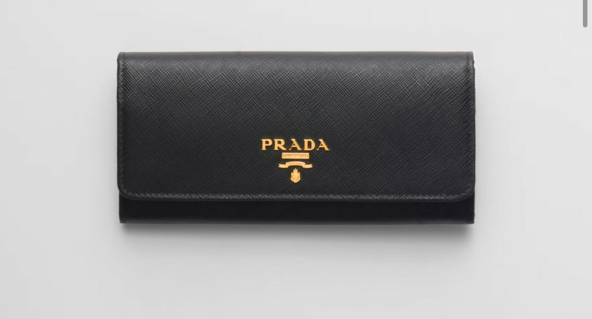 Prada Handbag wallet in Leather Saffiano Black