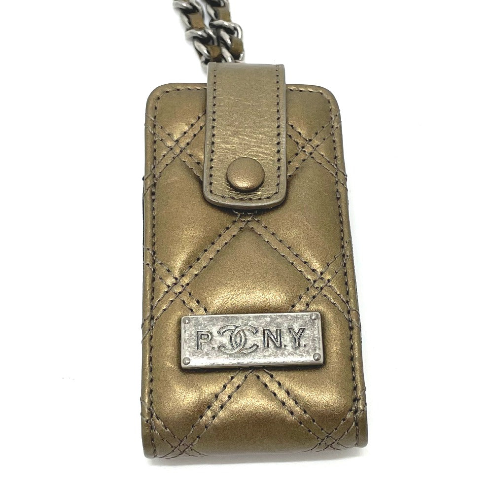 Chanel x Gold Silver Leather Shoulder Bag